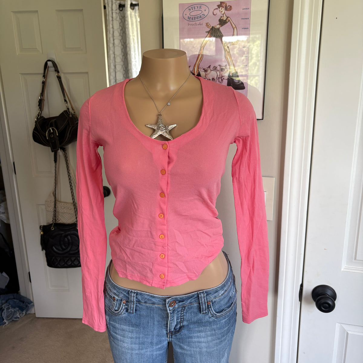00s Morgan de Toi pink button blouse (size S/M)