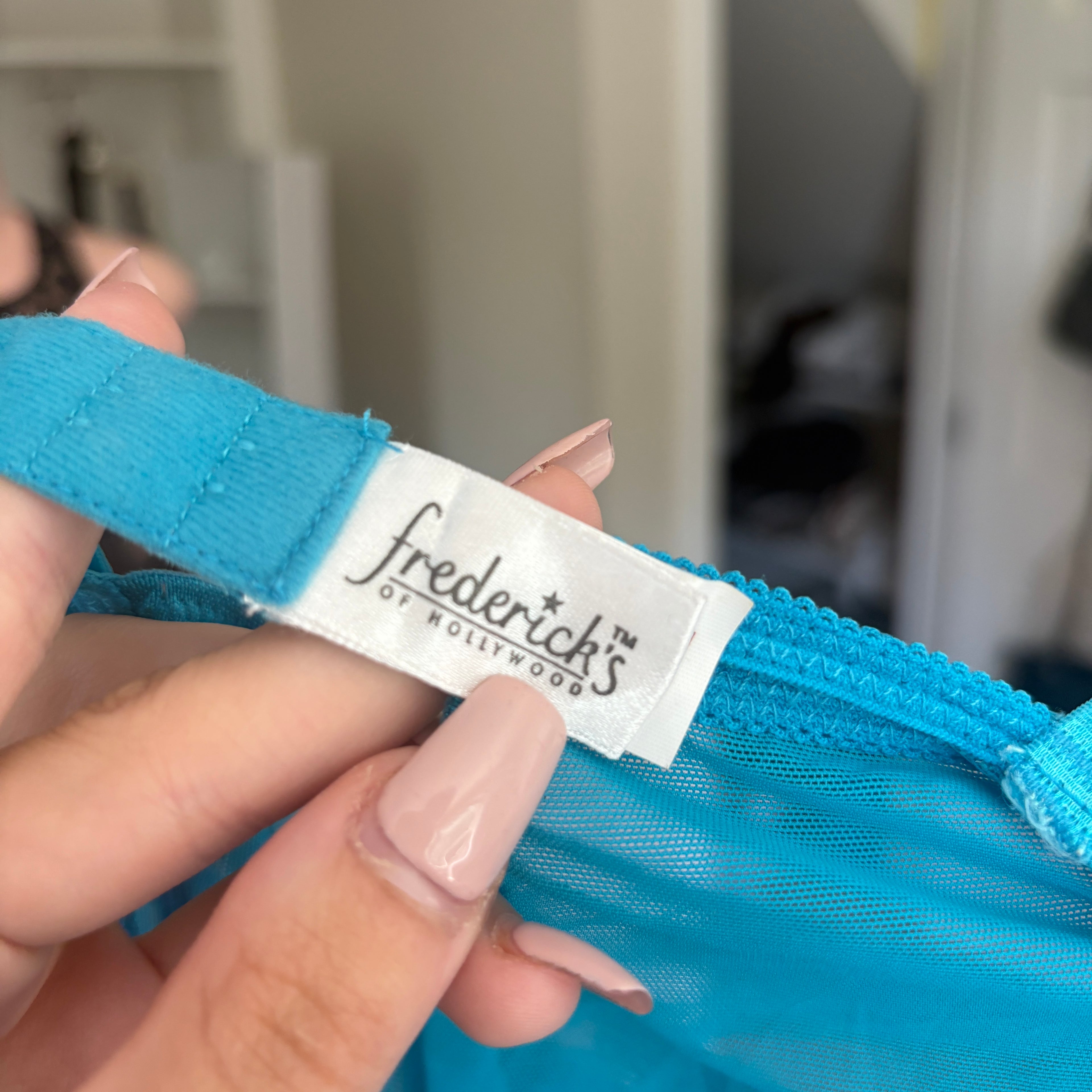 00s Frederick's of Hollywood blue bustier top (size XL)