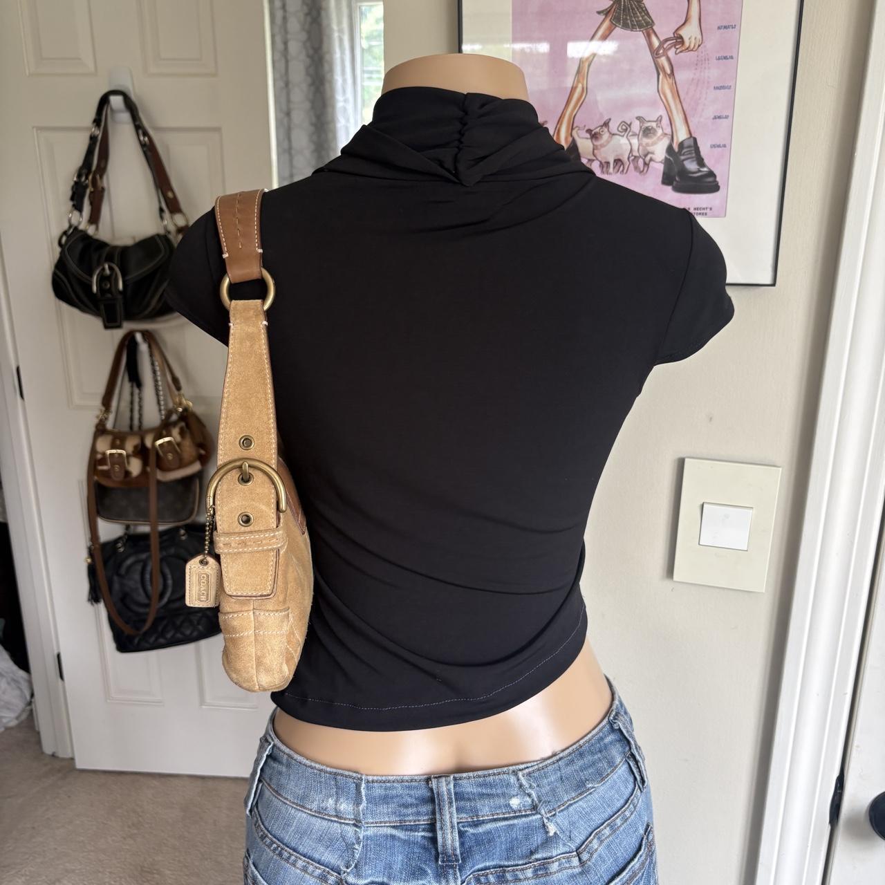 y2k 2000s A Byer Grunge black draped v neck going out top