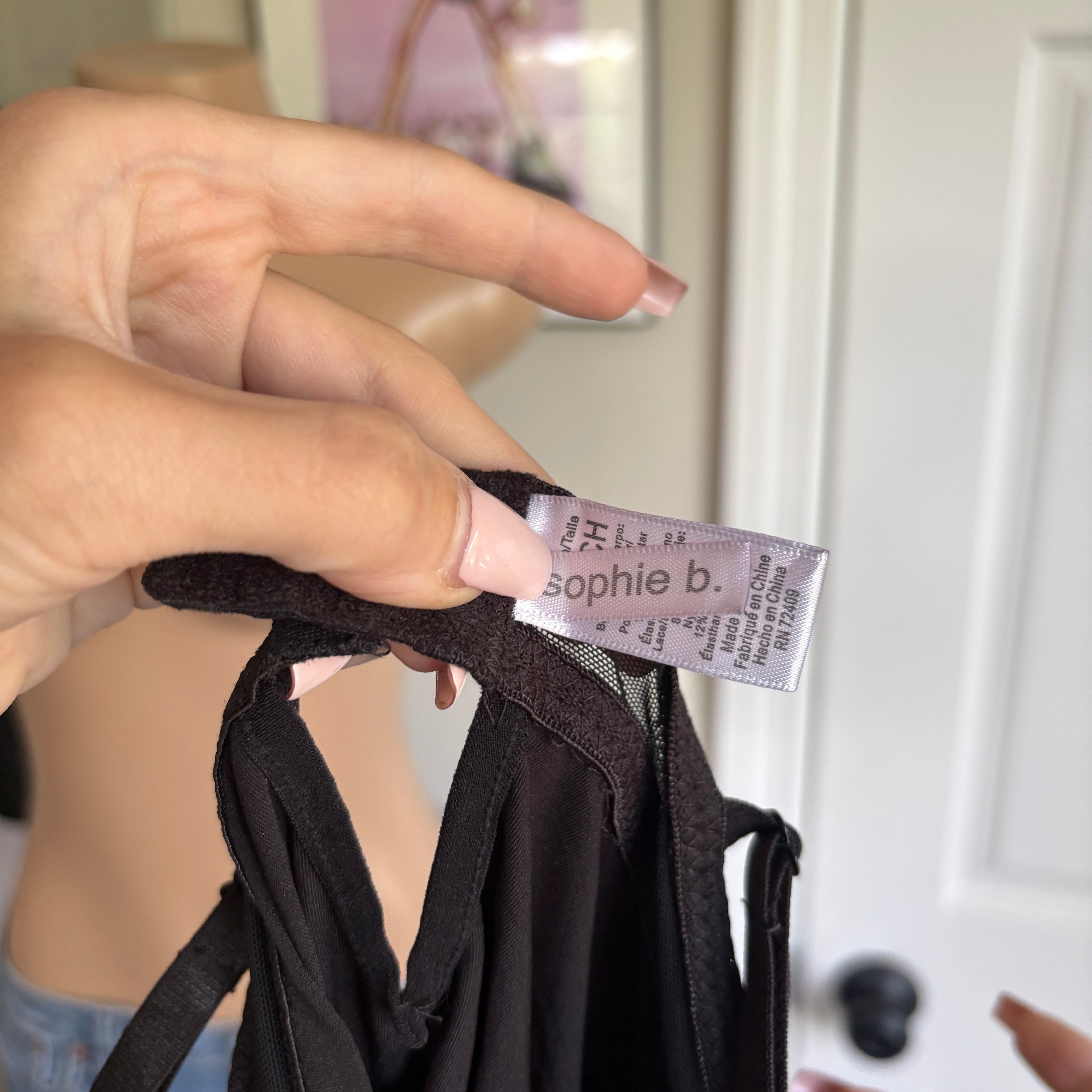 00s black & pink corset bustier top (size S)