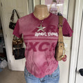 Y2K 2000s Armani Exchange Pink Mesh Graphic Baby Tee