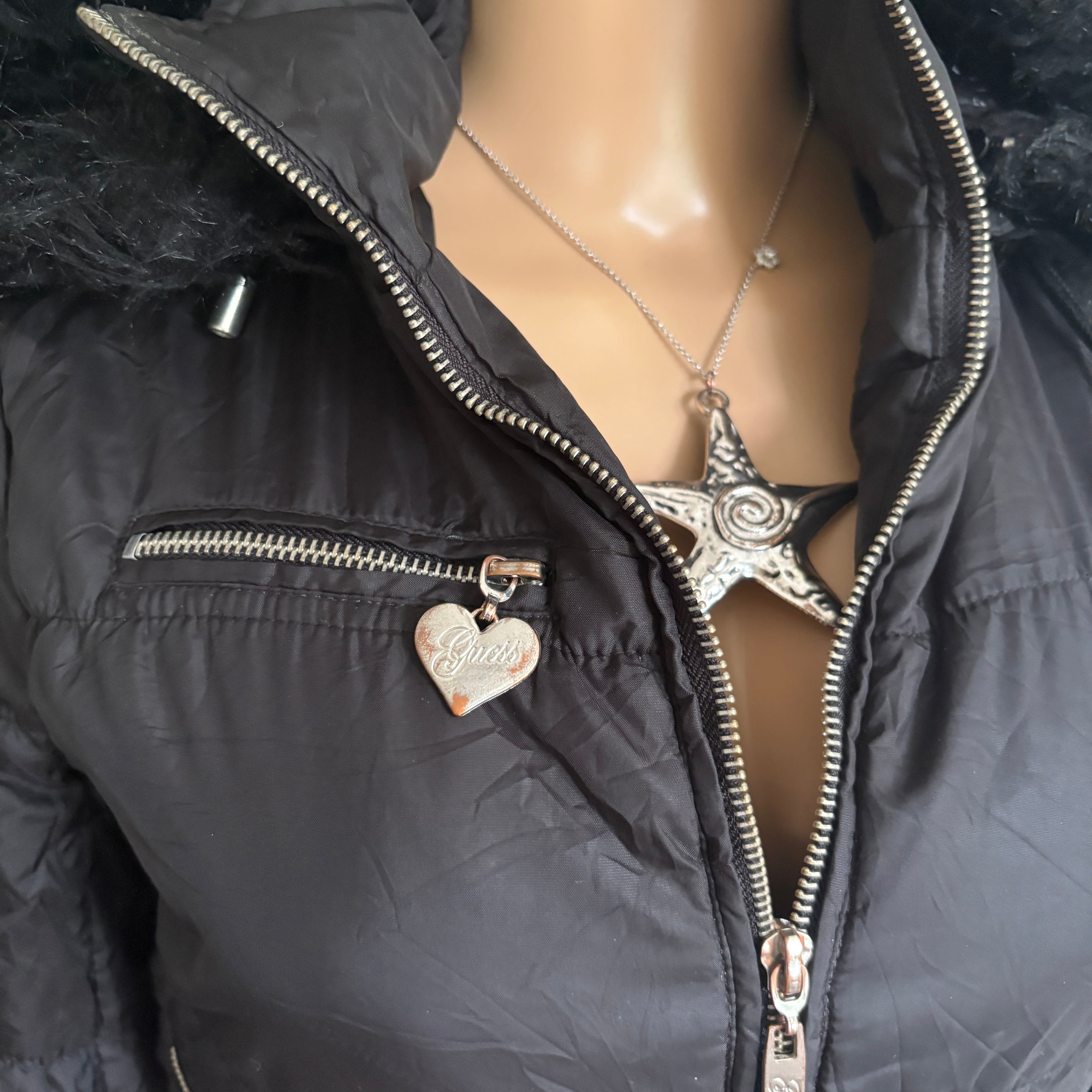 00s Guess black puffer jacket (size S)