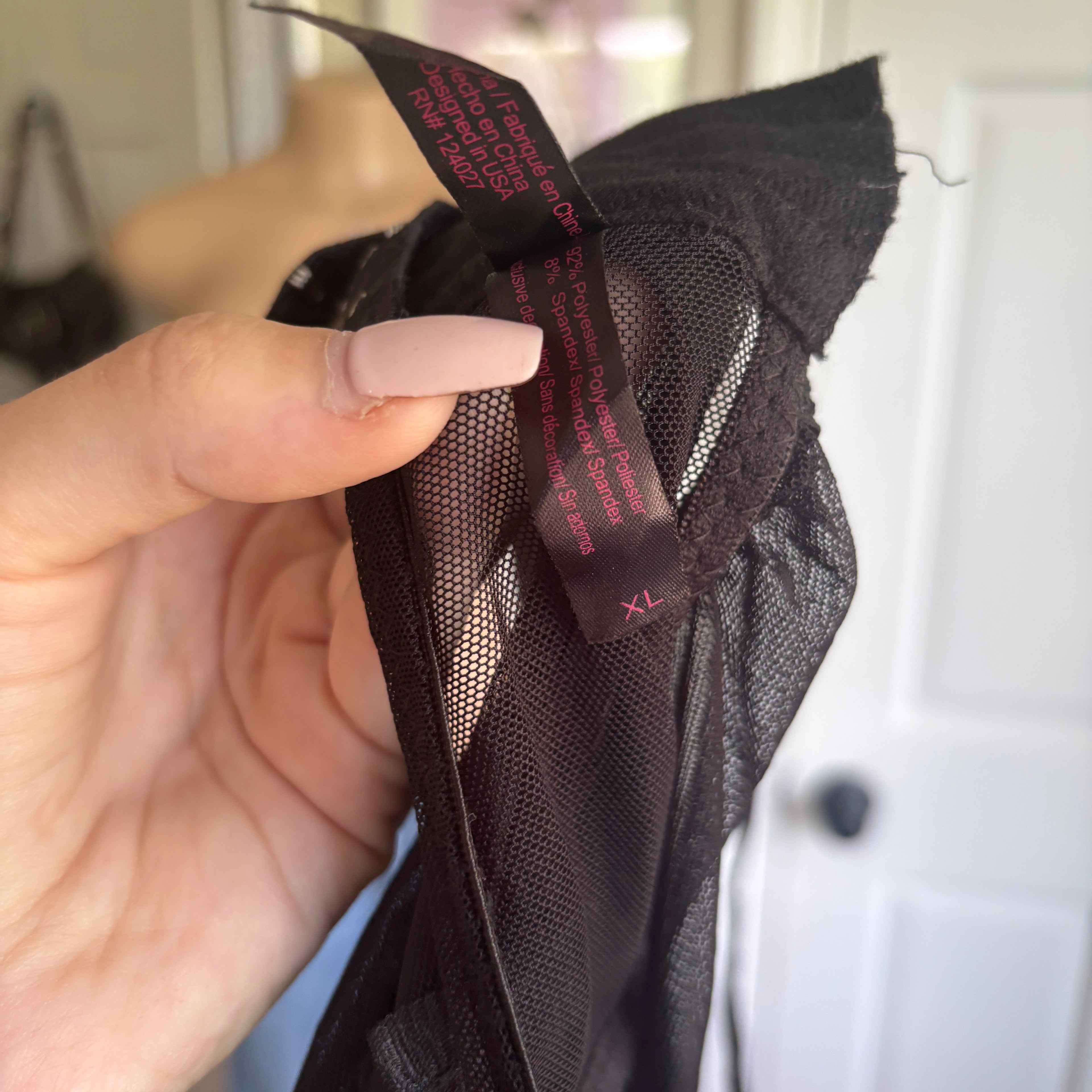 00s black & pink push up bustier lingerie top (size XL)