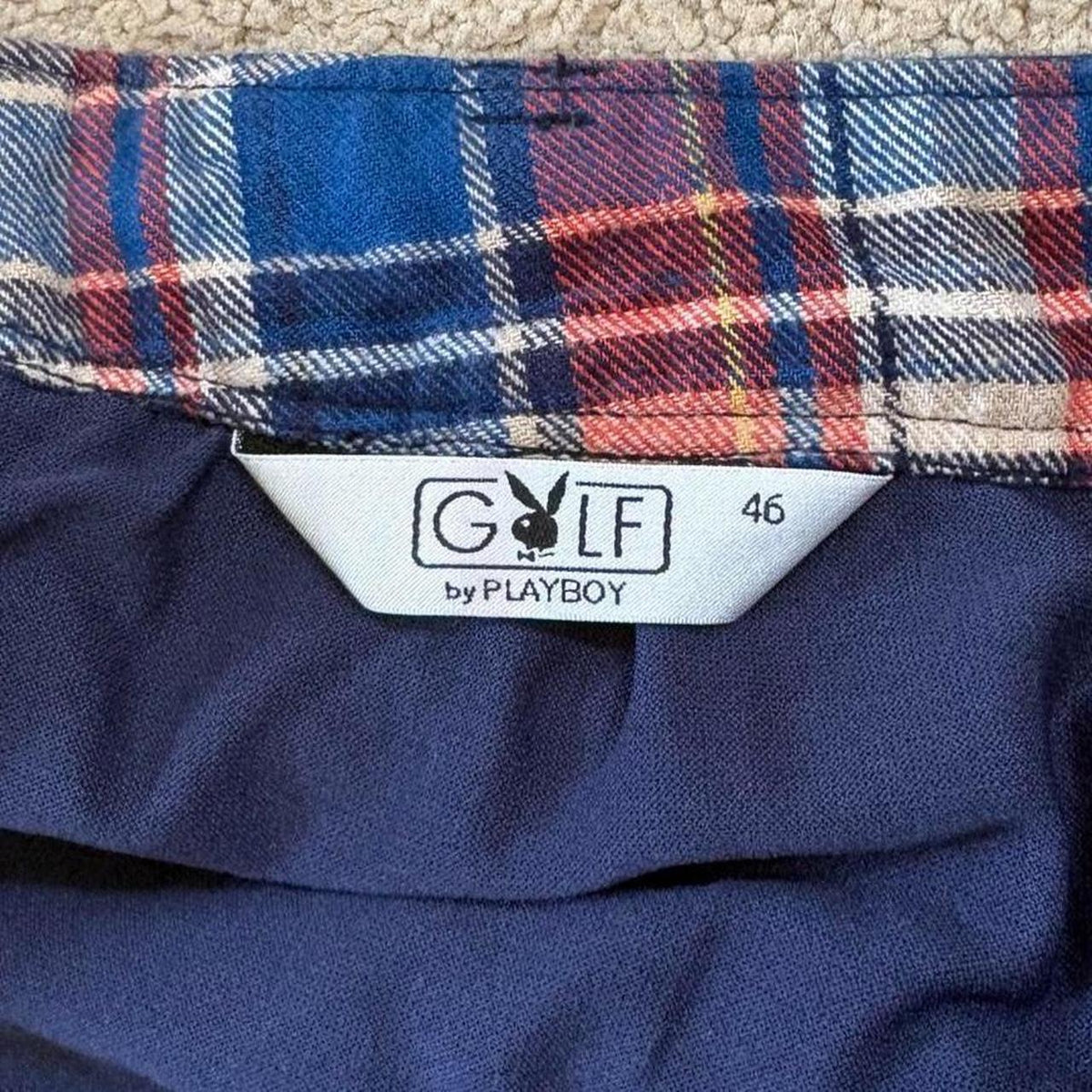 Y2K Vintage Playboy Plaid Mini Skirt