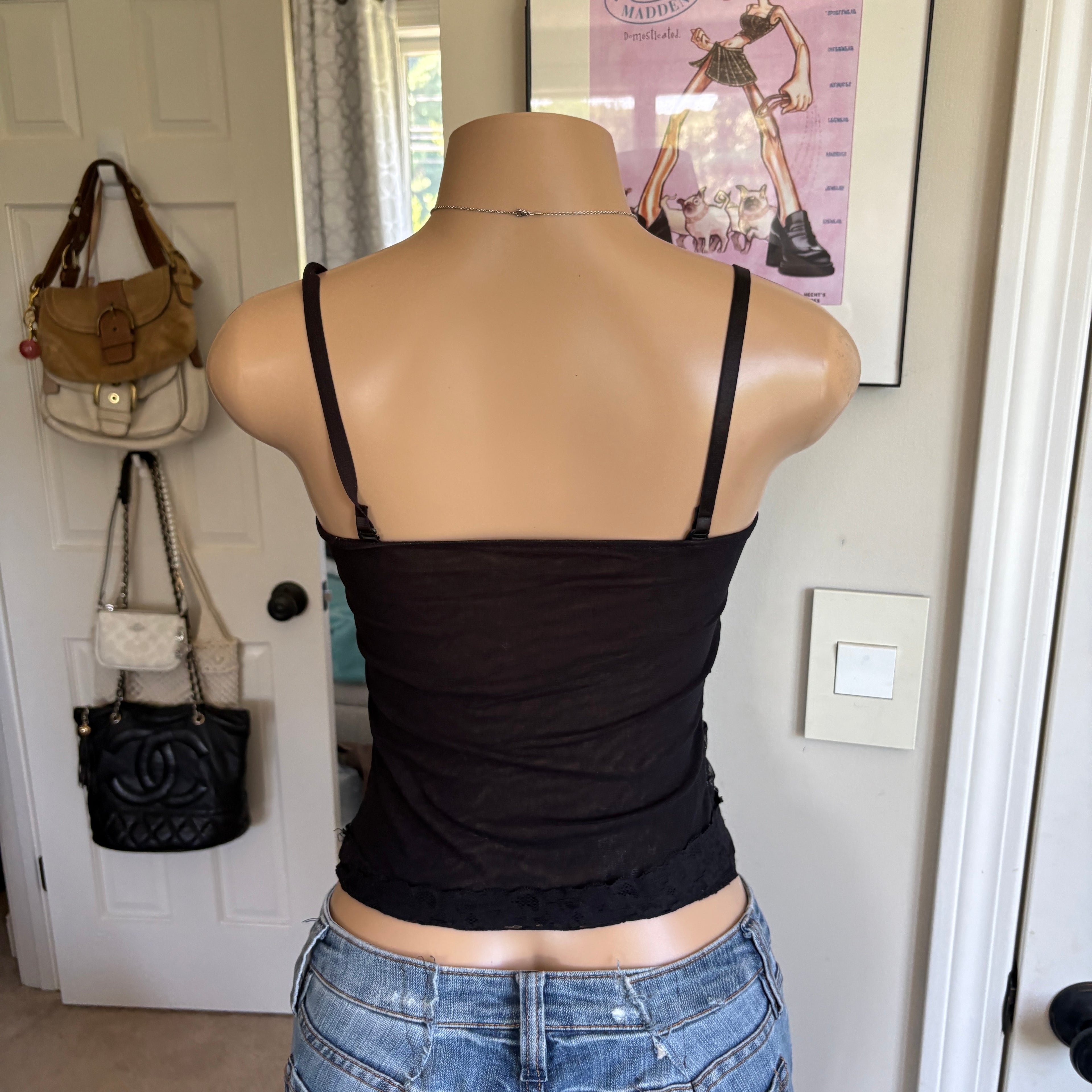 00s blue floral cami (size S/M)