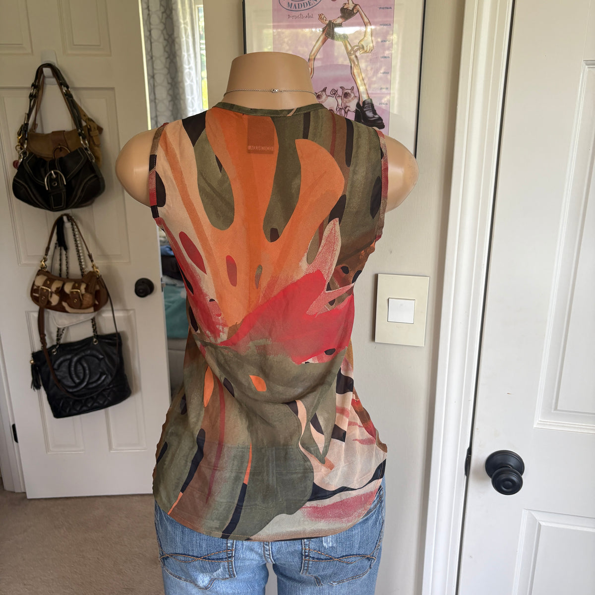 00s avant garde polka dot ruffle tank top (size M)