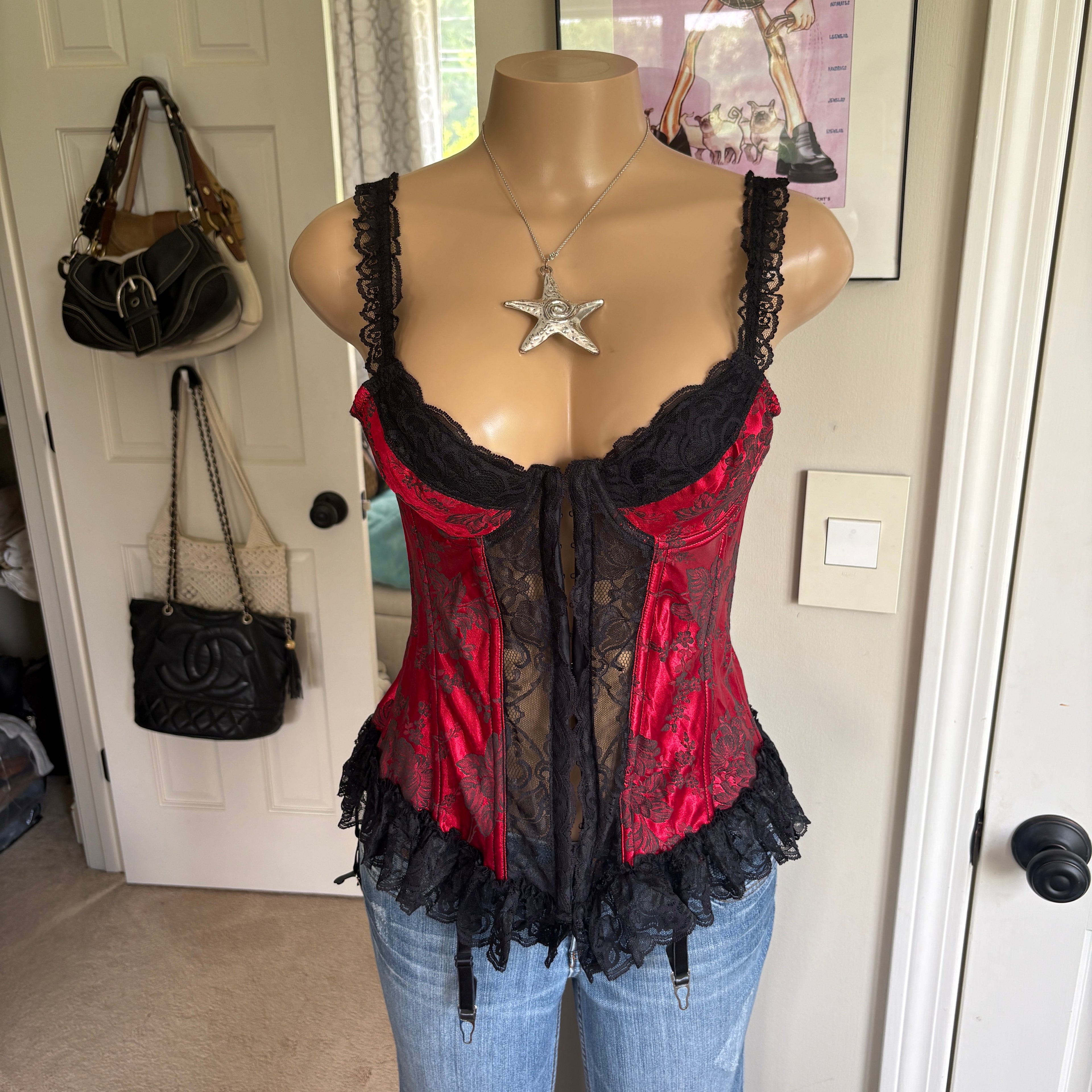 00s Shirley of Hollywood corset top (size 32B)
