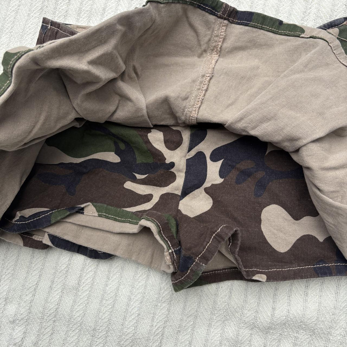 y2k 2000s almost famous camo pleated micro mini skirt