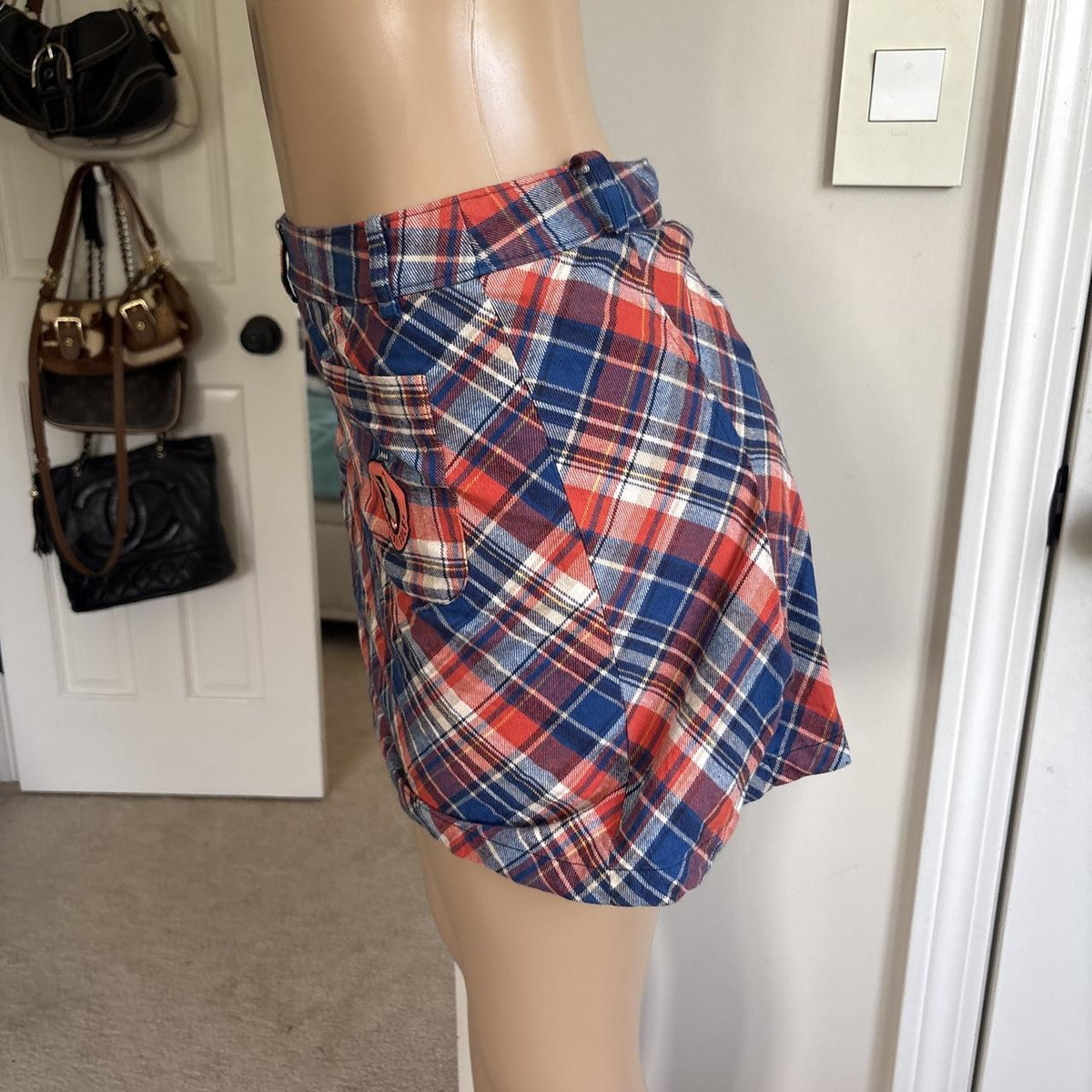 Y2K Vintage Playboy Plaid Mini Skirt