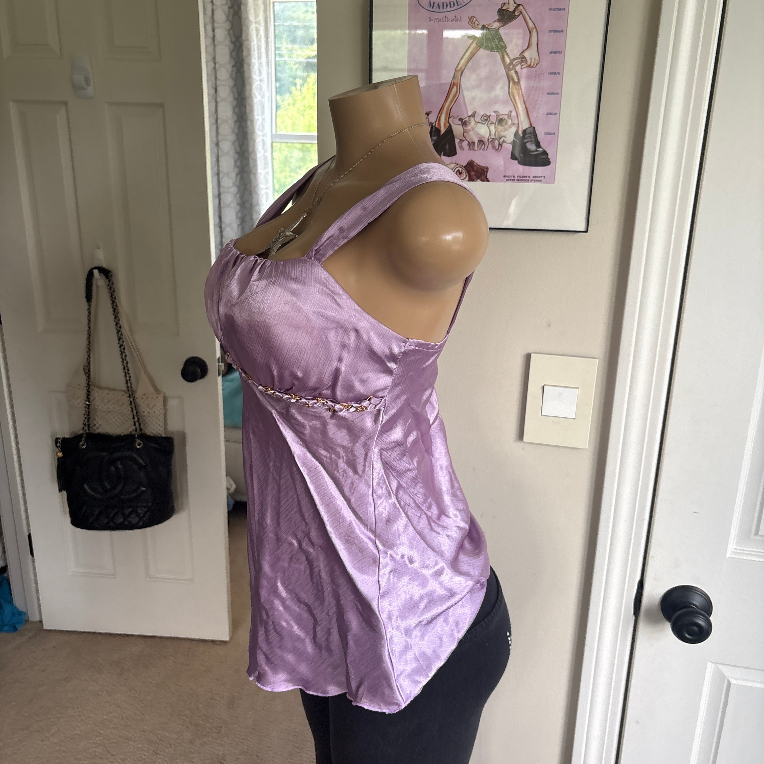 00s IZ Byer purple satin tank top (size S)
