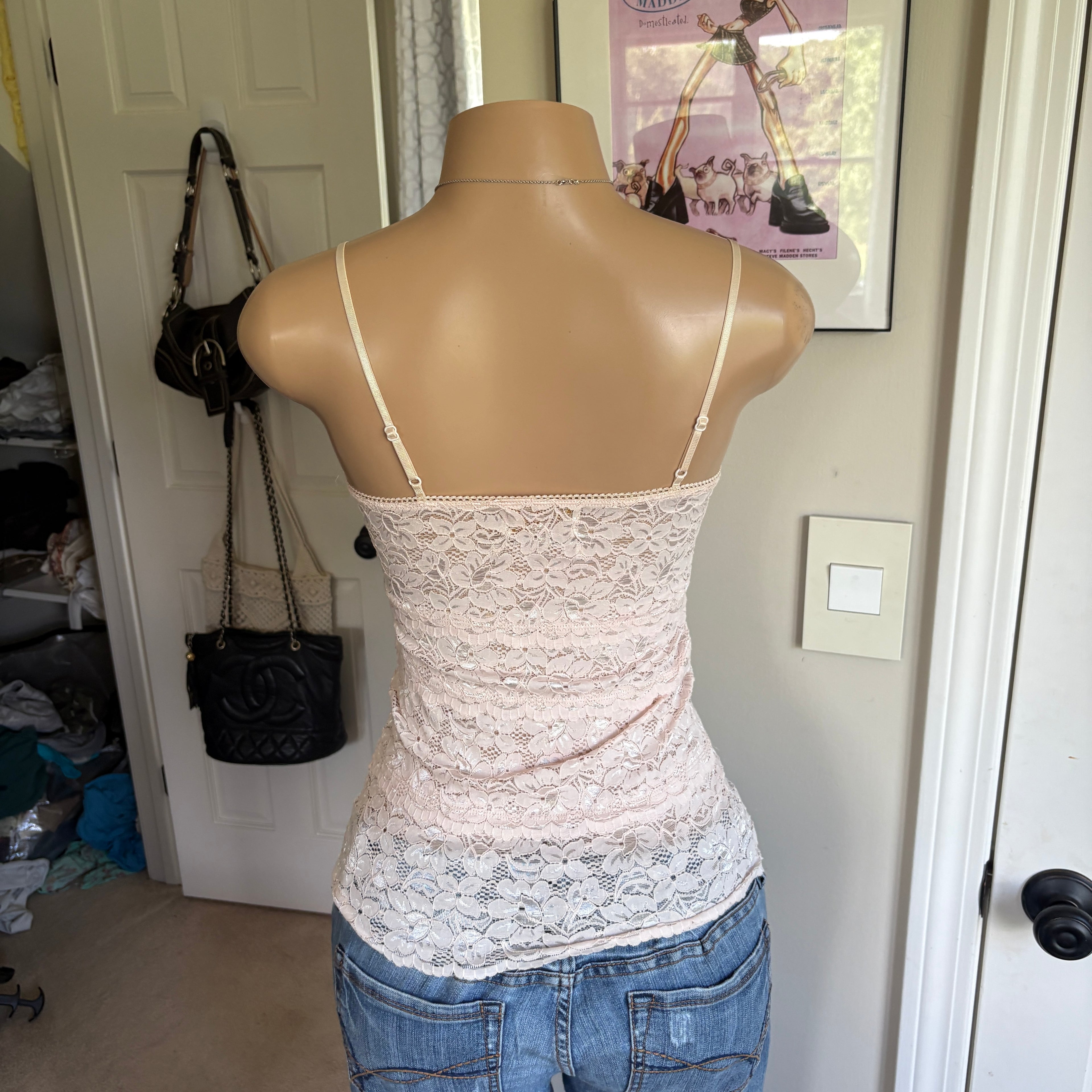 00s cream lace padded cami (size S)