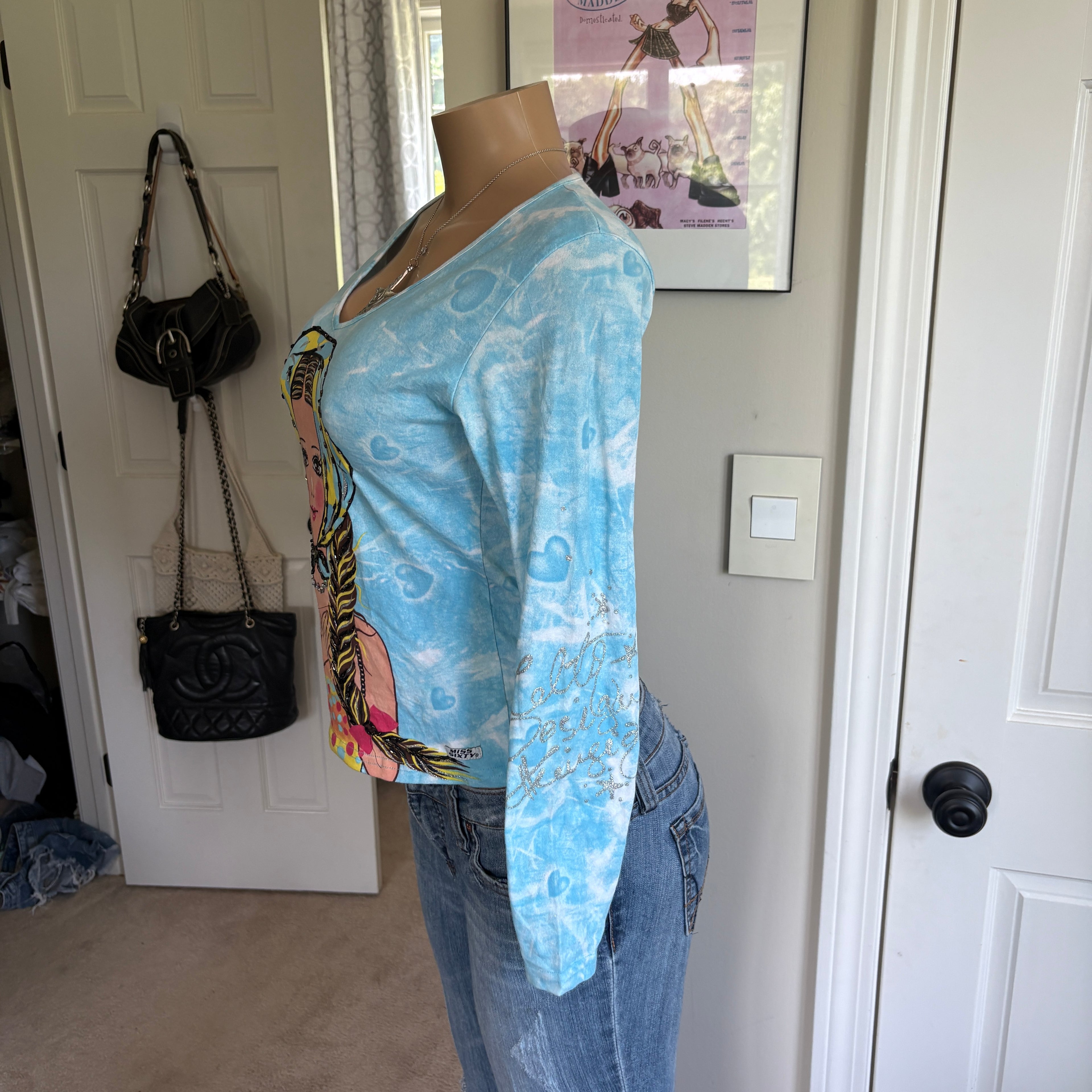 00s Miss Sixty rare illustrative long sleeve (size M)