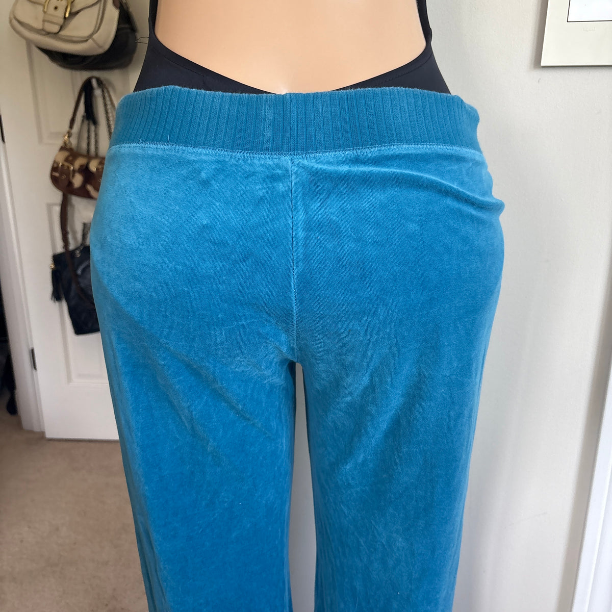 00s blue velour sweatpants (size M)