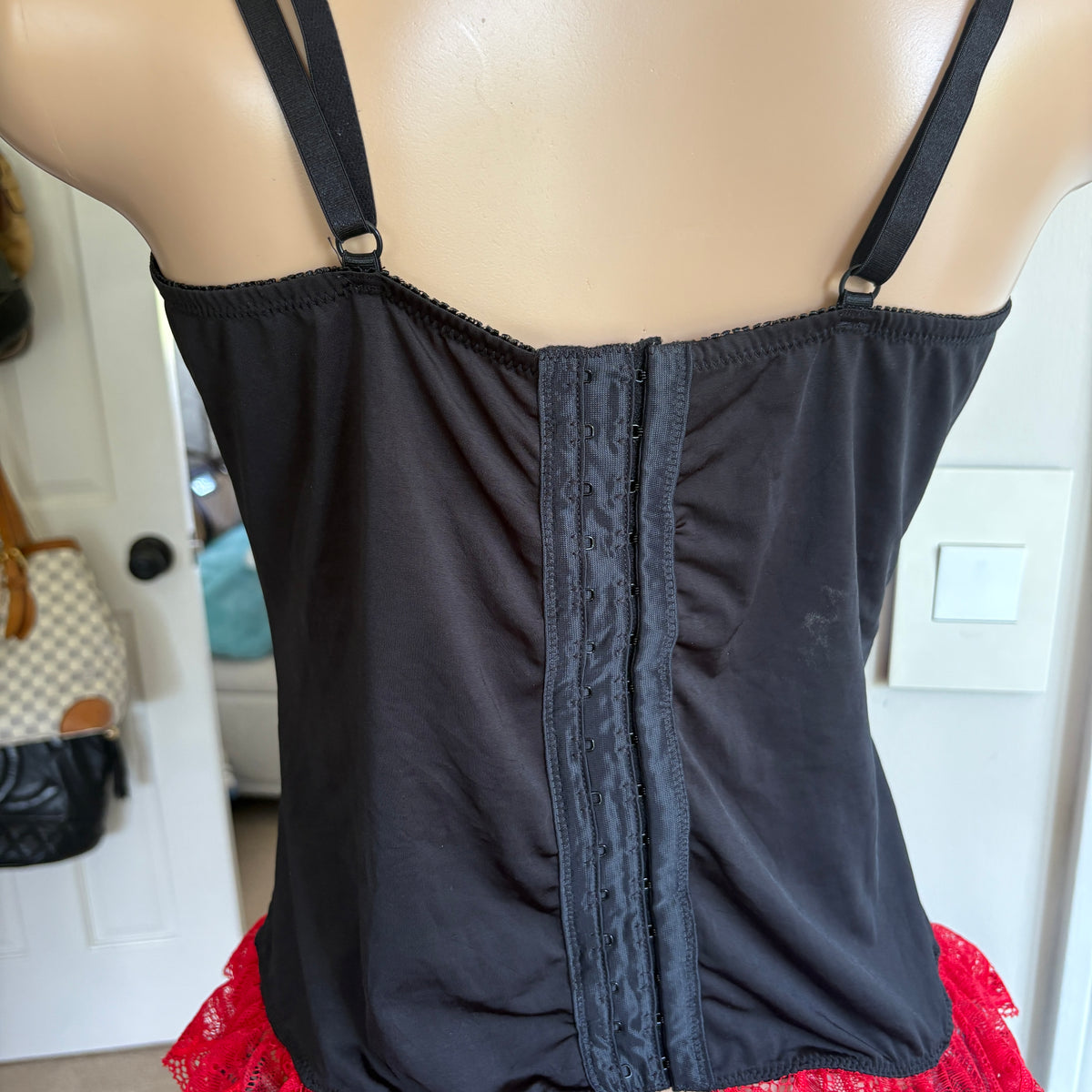 00s black & red bustier corser top (size 38C)