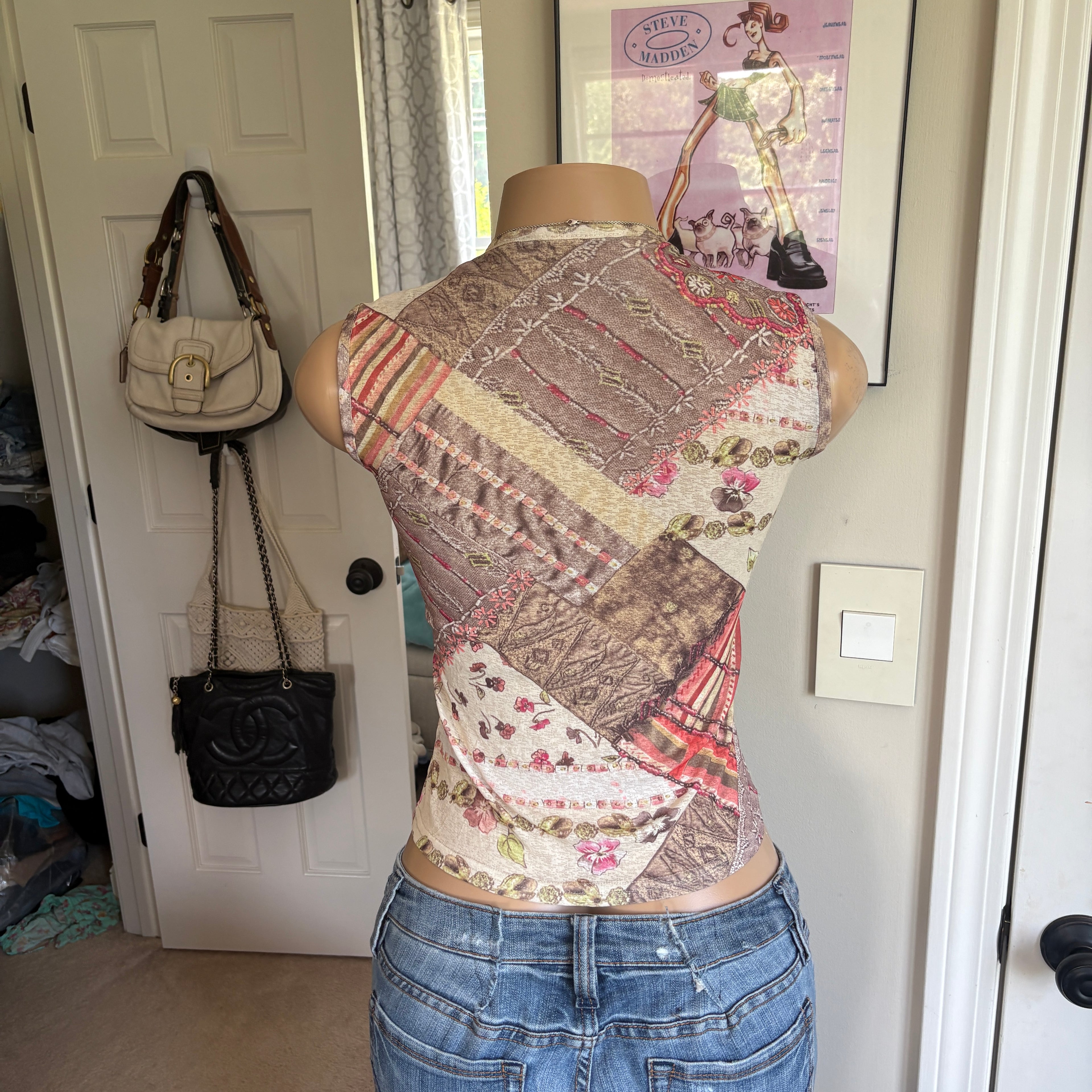 00s floral patchwork tank top (size M)