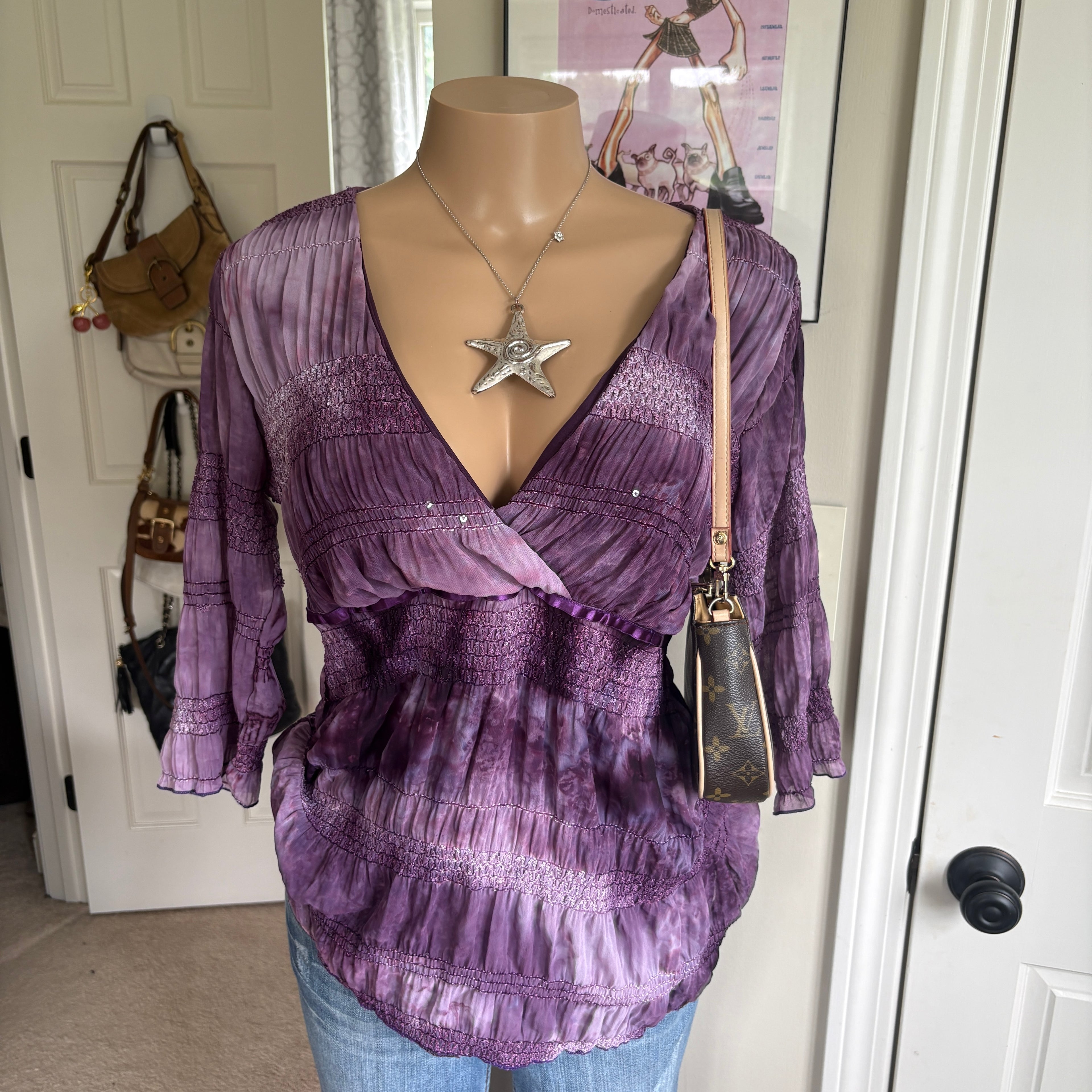 00s purple fairy v neck long sleeve (size 2X)