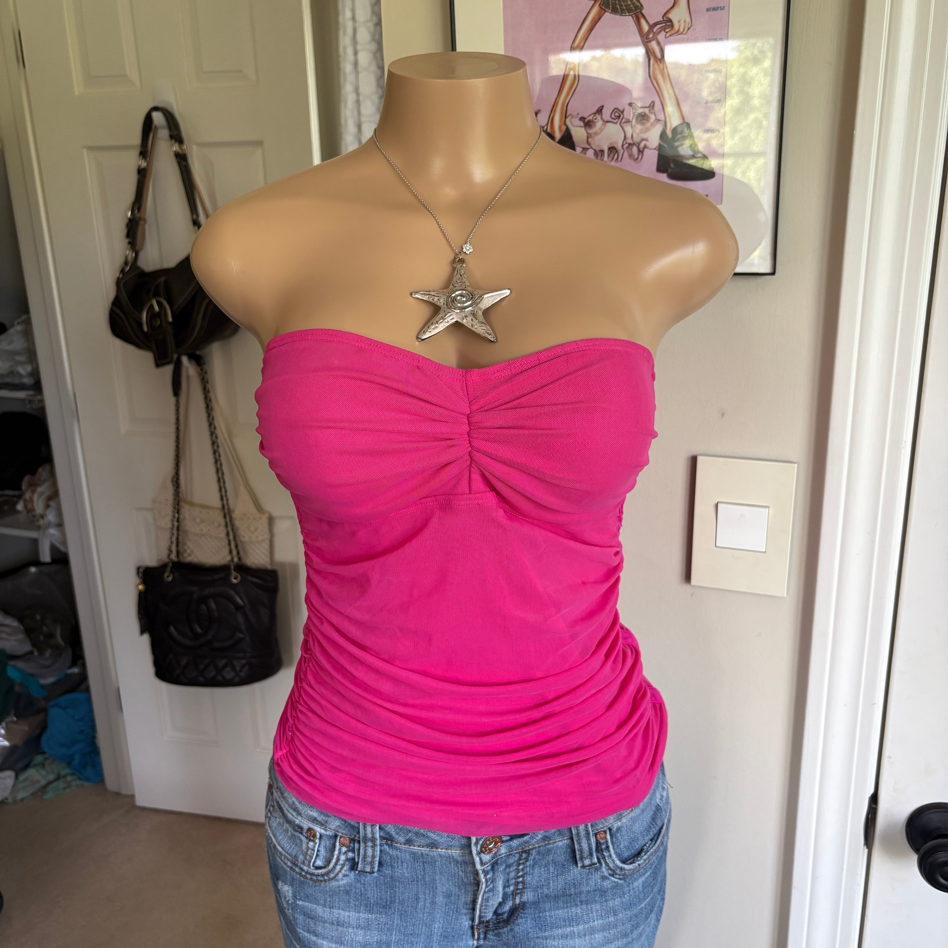 00s Ralph Lauren pink strapless bandeau top (size S)