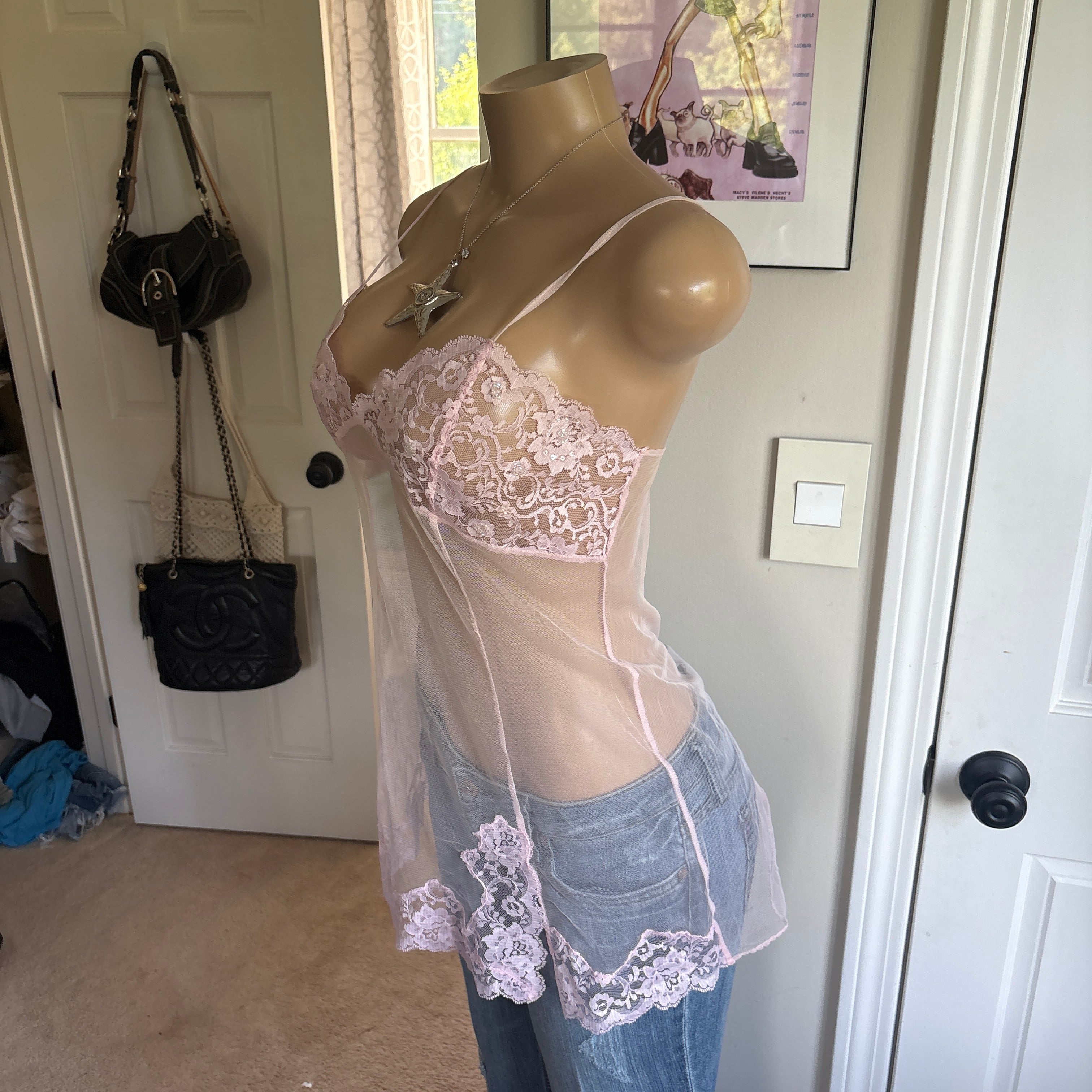 00s Victoria's Secret baby pink slip top (size M)