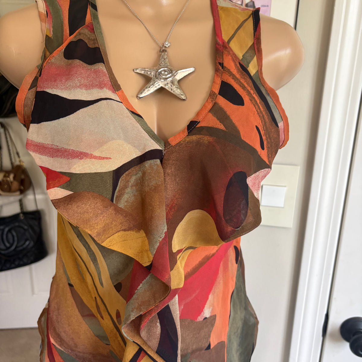 00s avant garde polka dot ruffle tank top (size M)