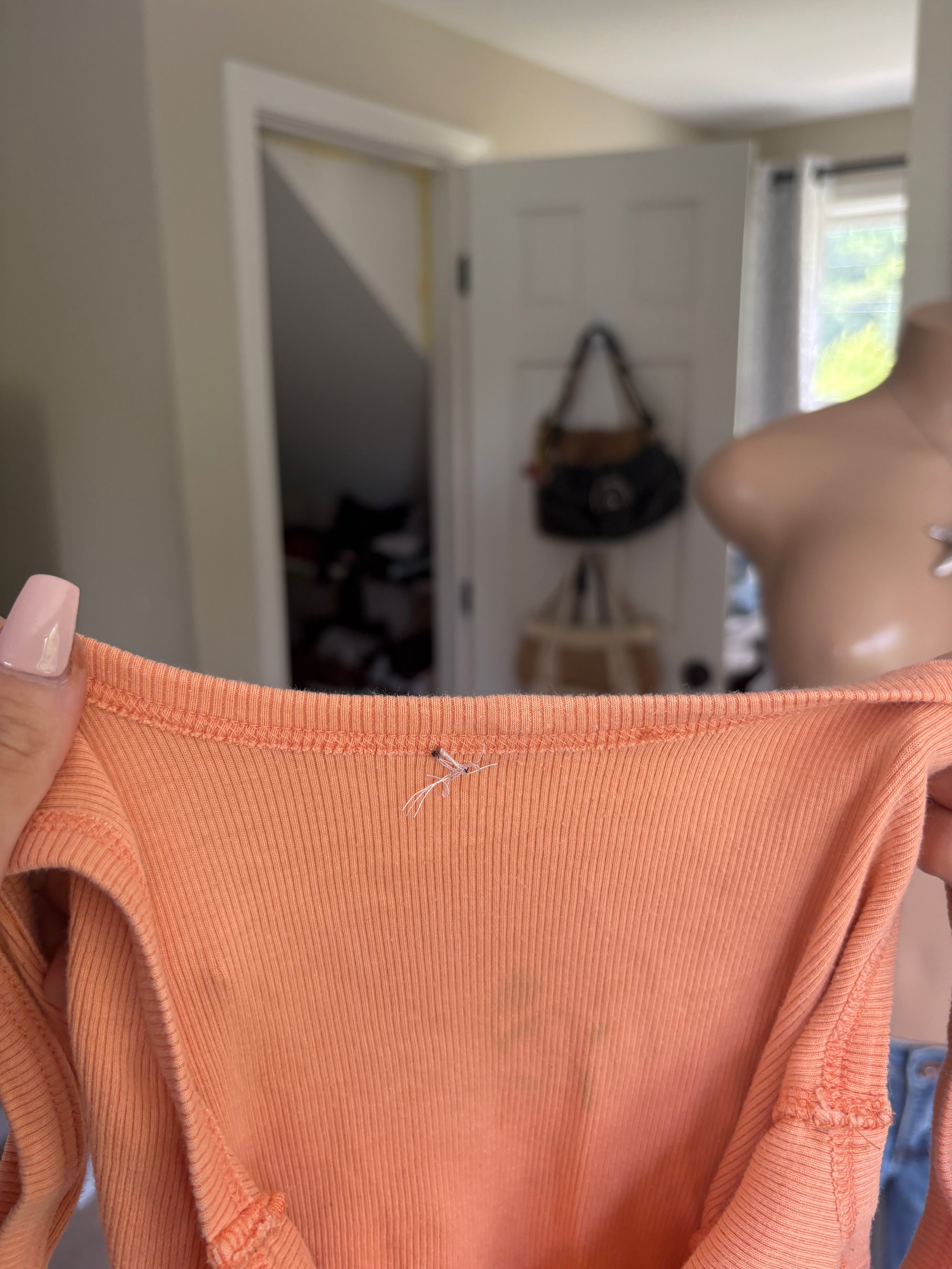 00s Bebe spellout orange tank top (size XS)