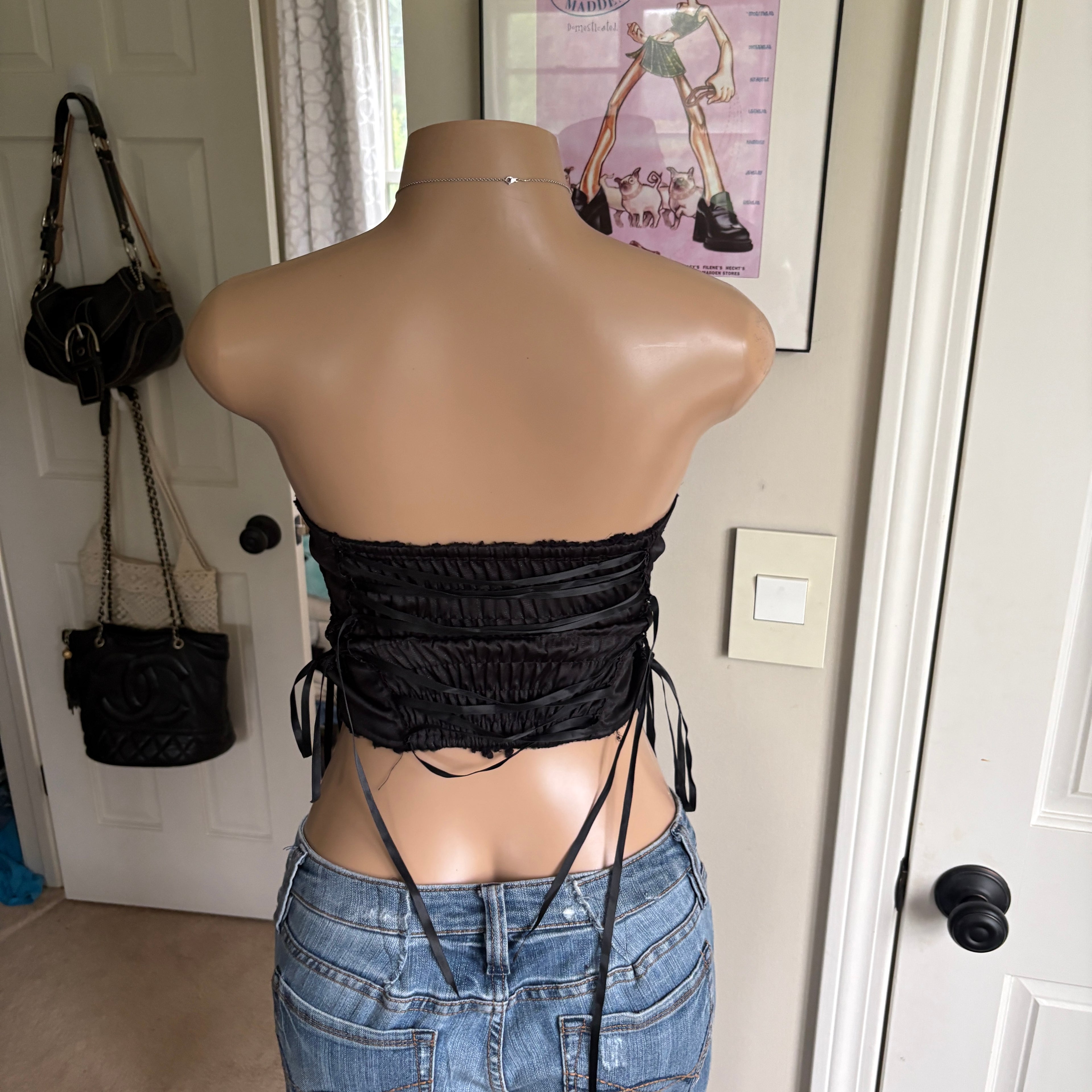 00s Charmian vintage black bustier corset top (size M)
