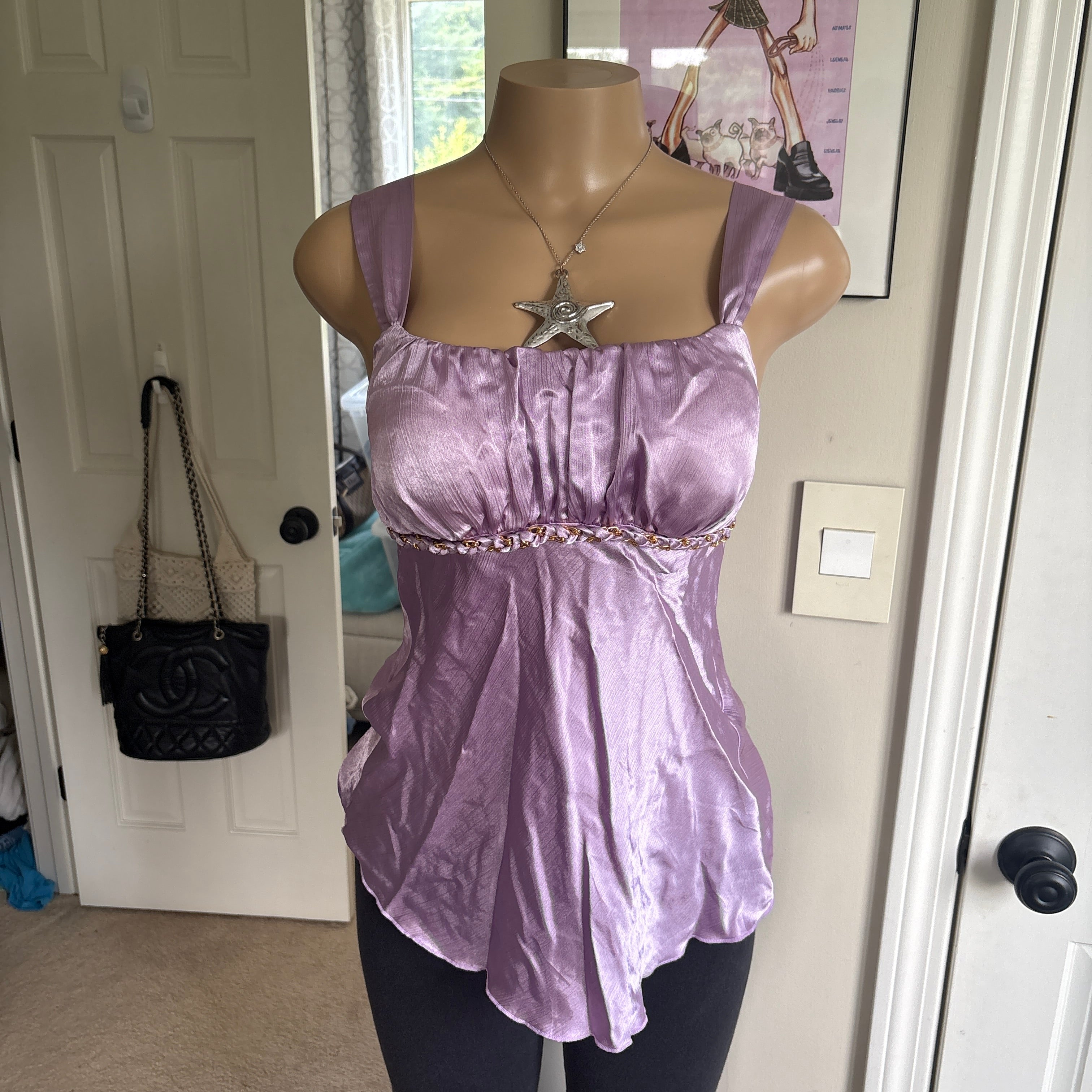 00s IZ Byer purple satin tank top (size S)