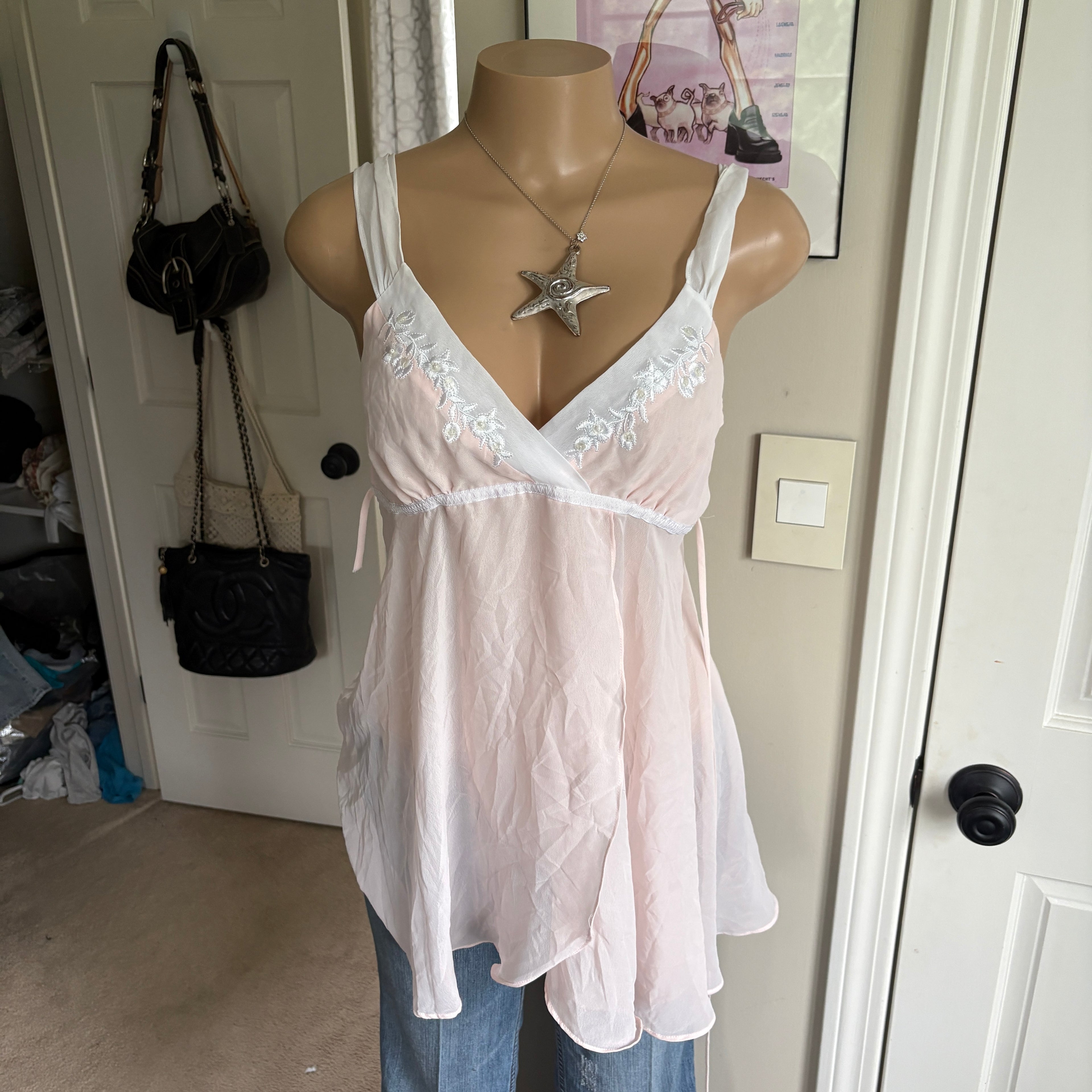00s Flora Nikrooz baby pink lingerie slip (size M)