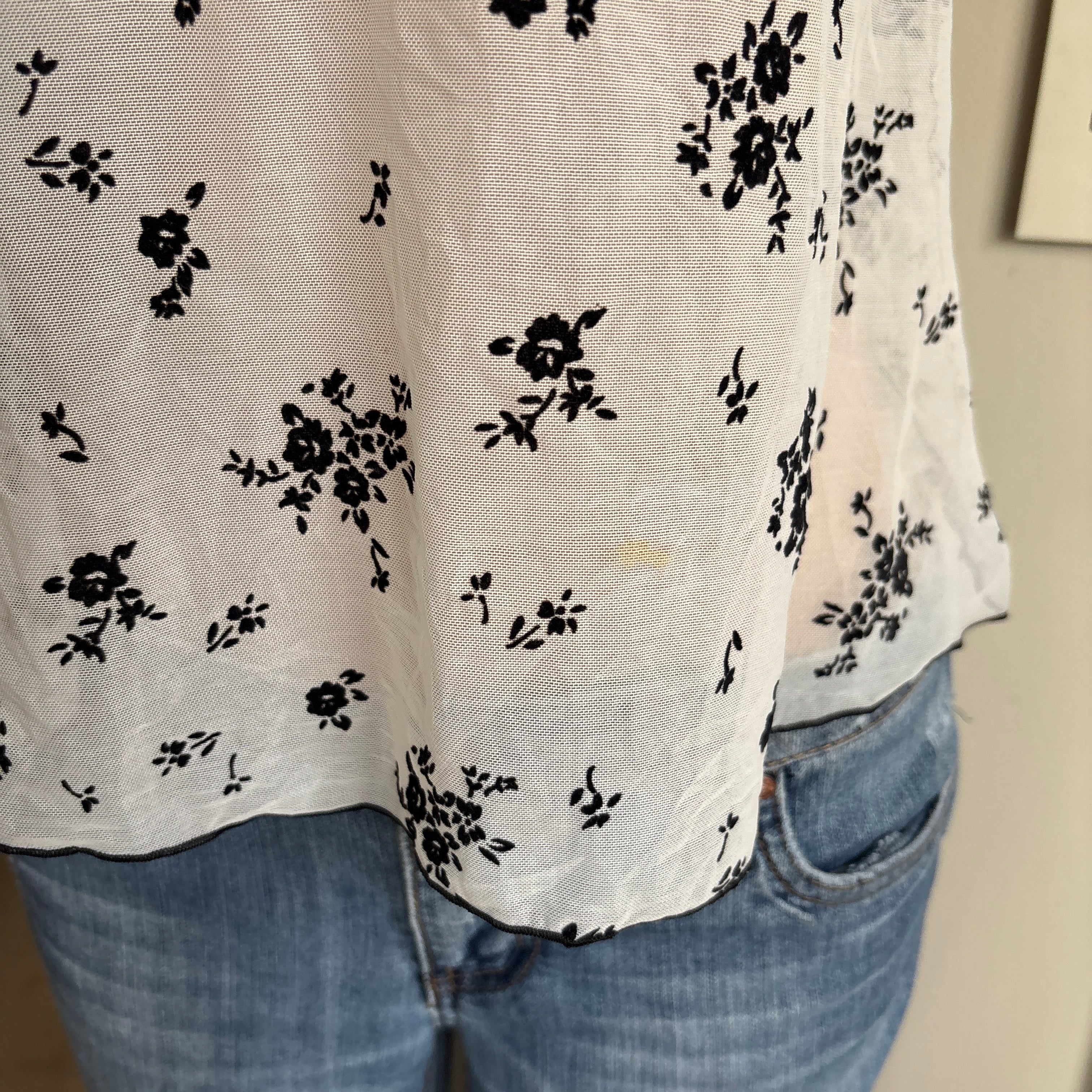 00s white & black floral cami (size  S)