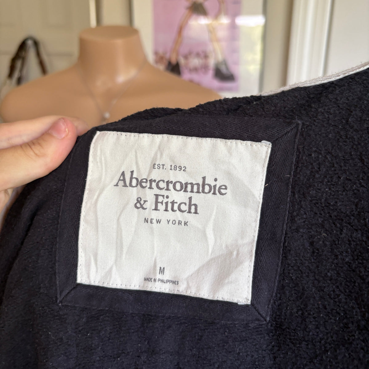 00s Abercrombie 18 spellout navy zip hoodie (size M)