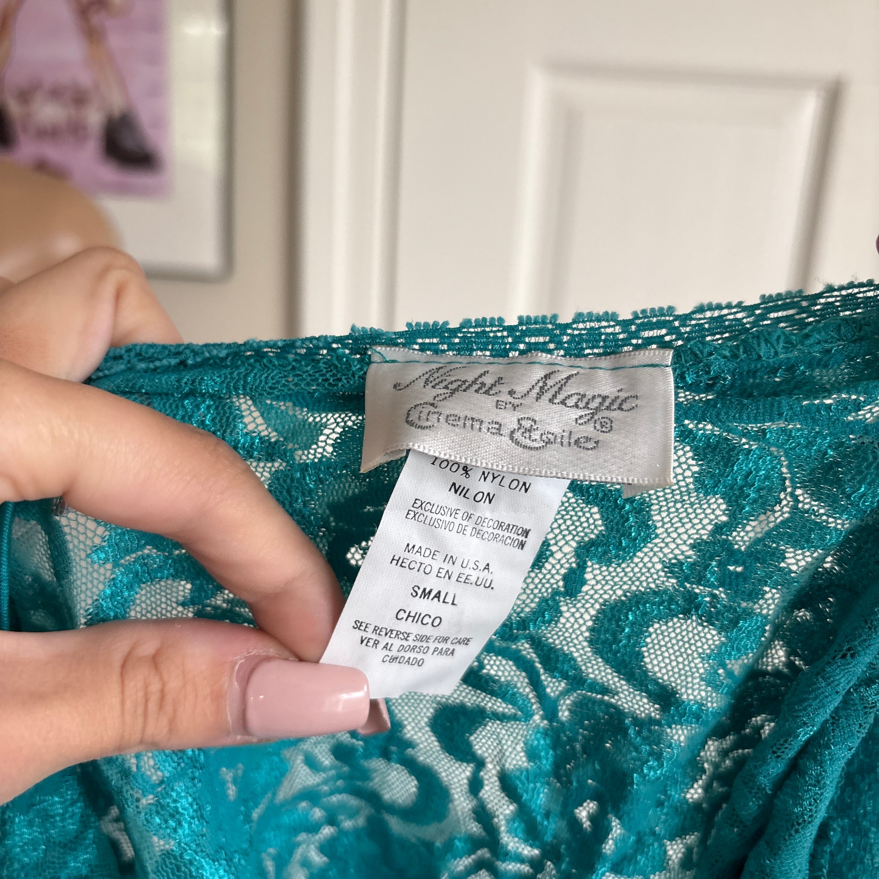 00s teal beaded slip cami (size S)