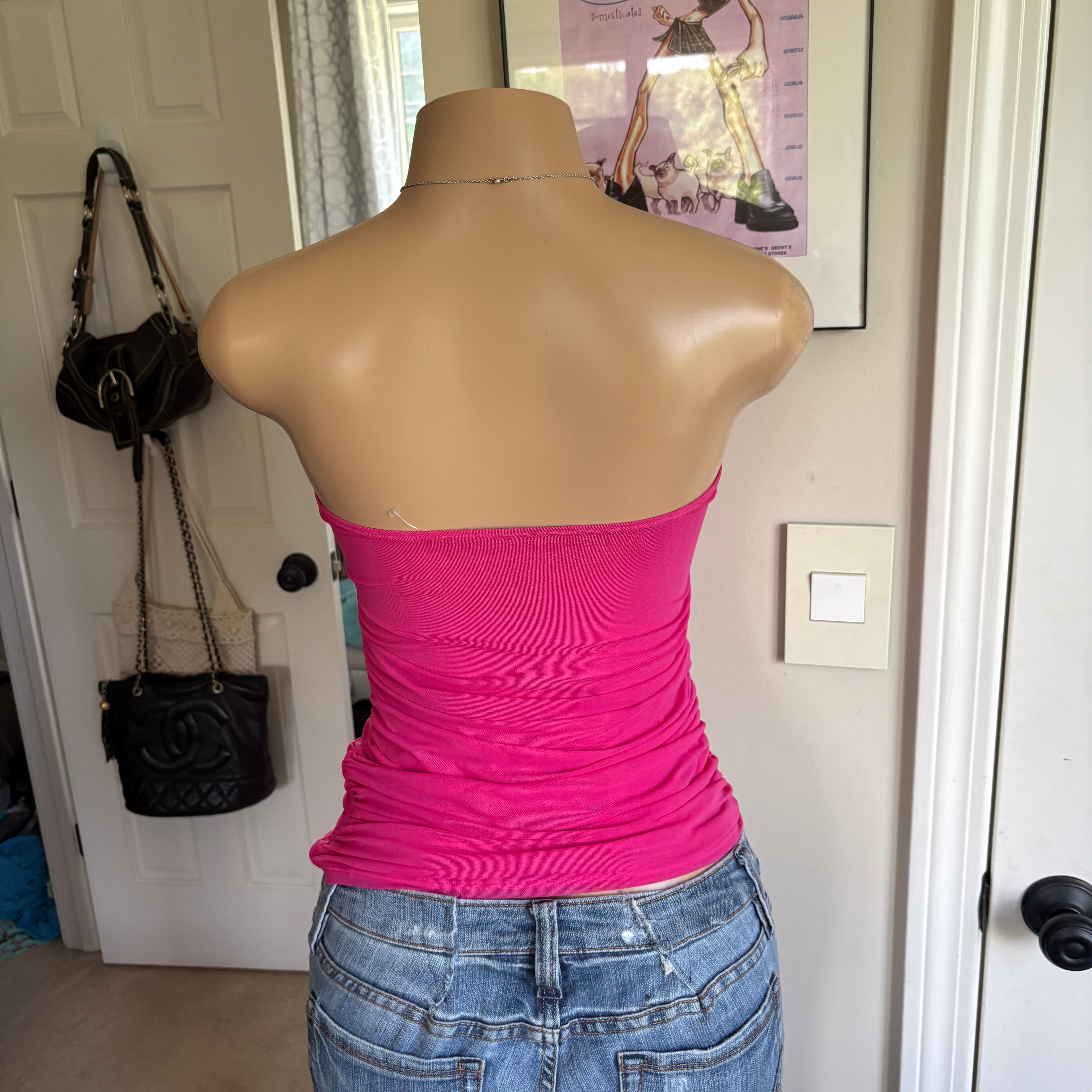 00s Ralph Lauren pink strapless bandeau top (size S)