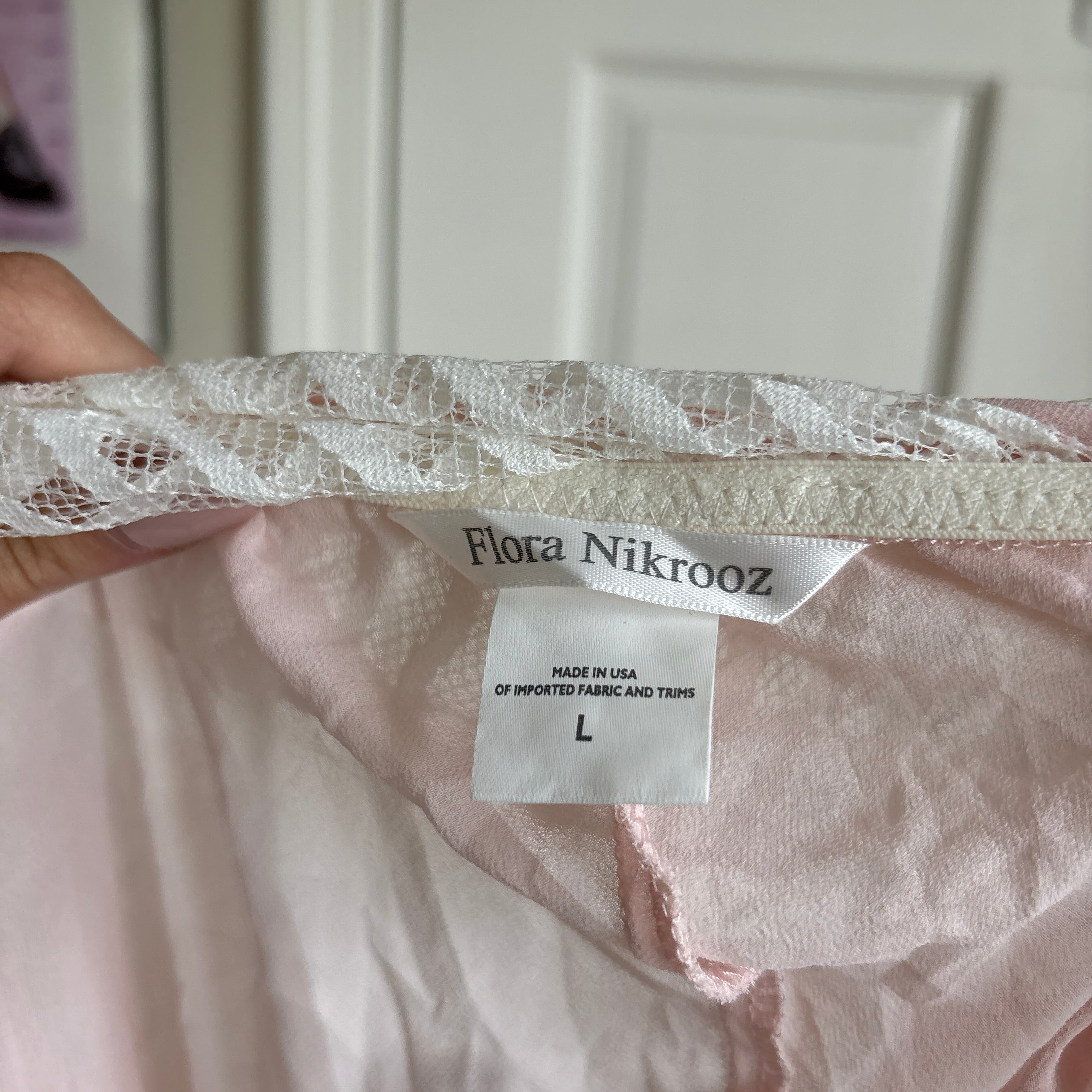 00s Flora Nikrooz baby pink flowy lingerie slip cami (size L)
