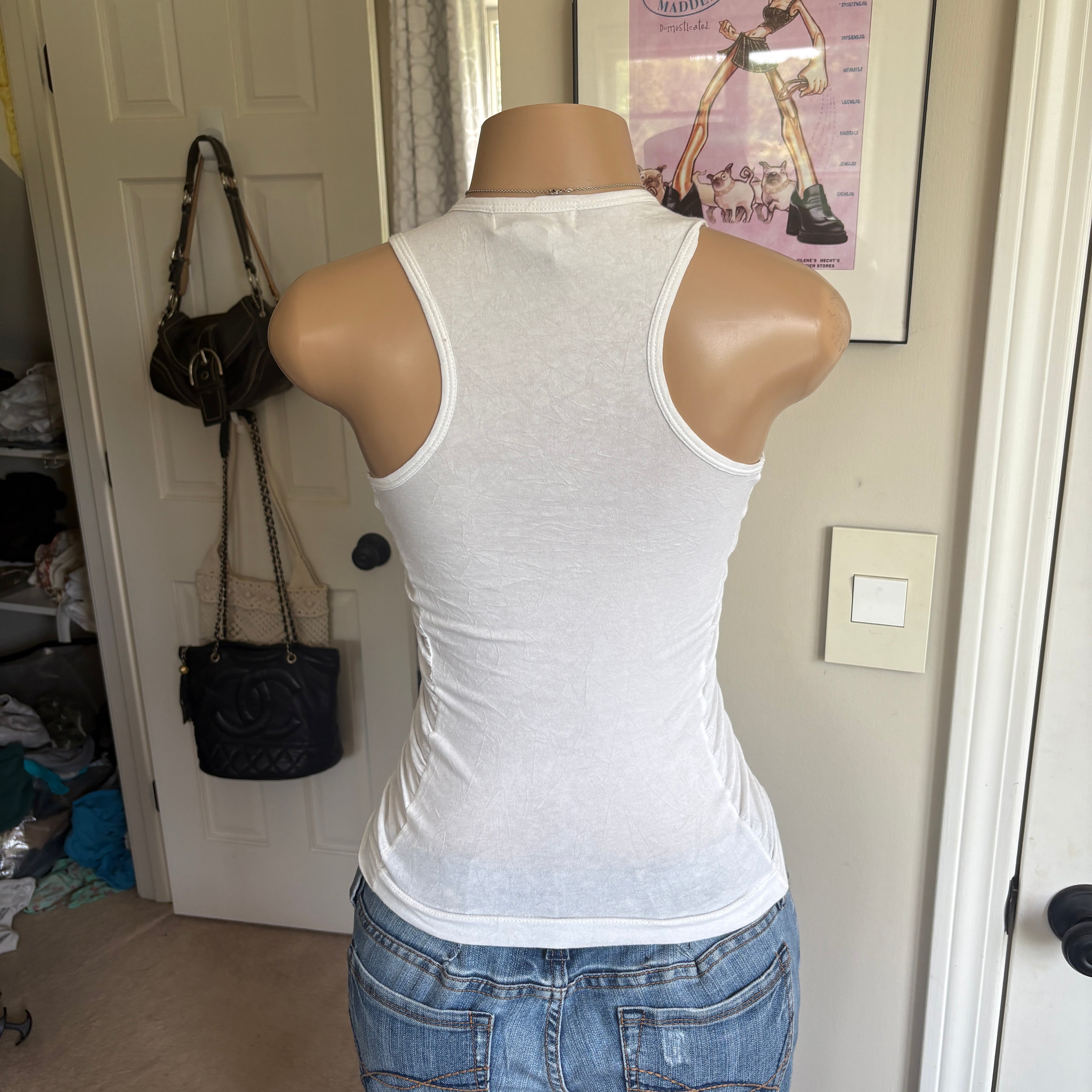 00s Baby Phat white & gold spellout tank top (size S)