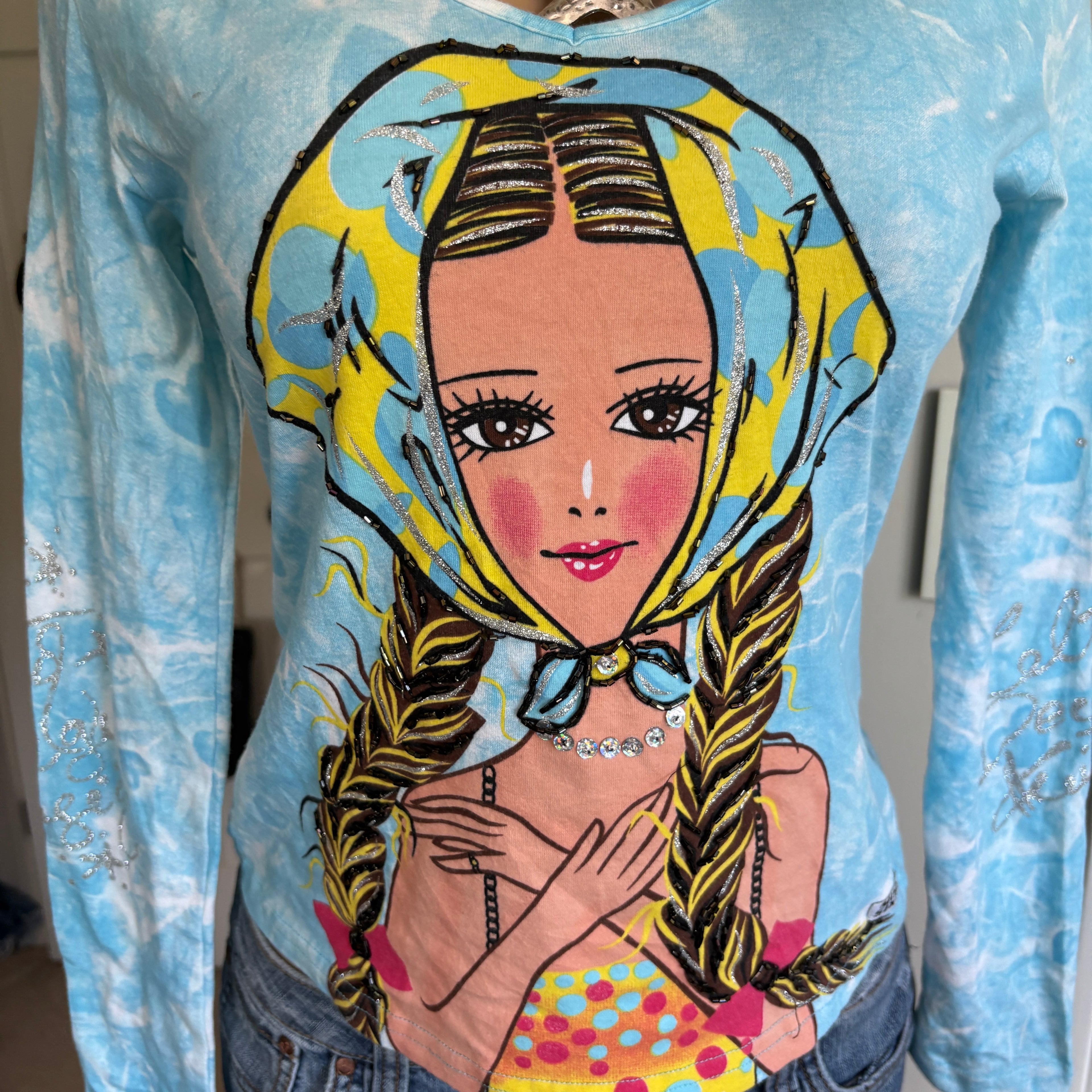 00s Miss Sixty rare illustrative long sleeve (size M)