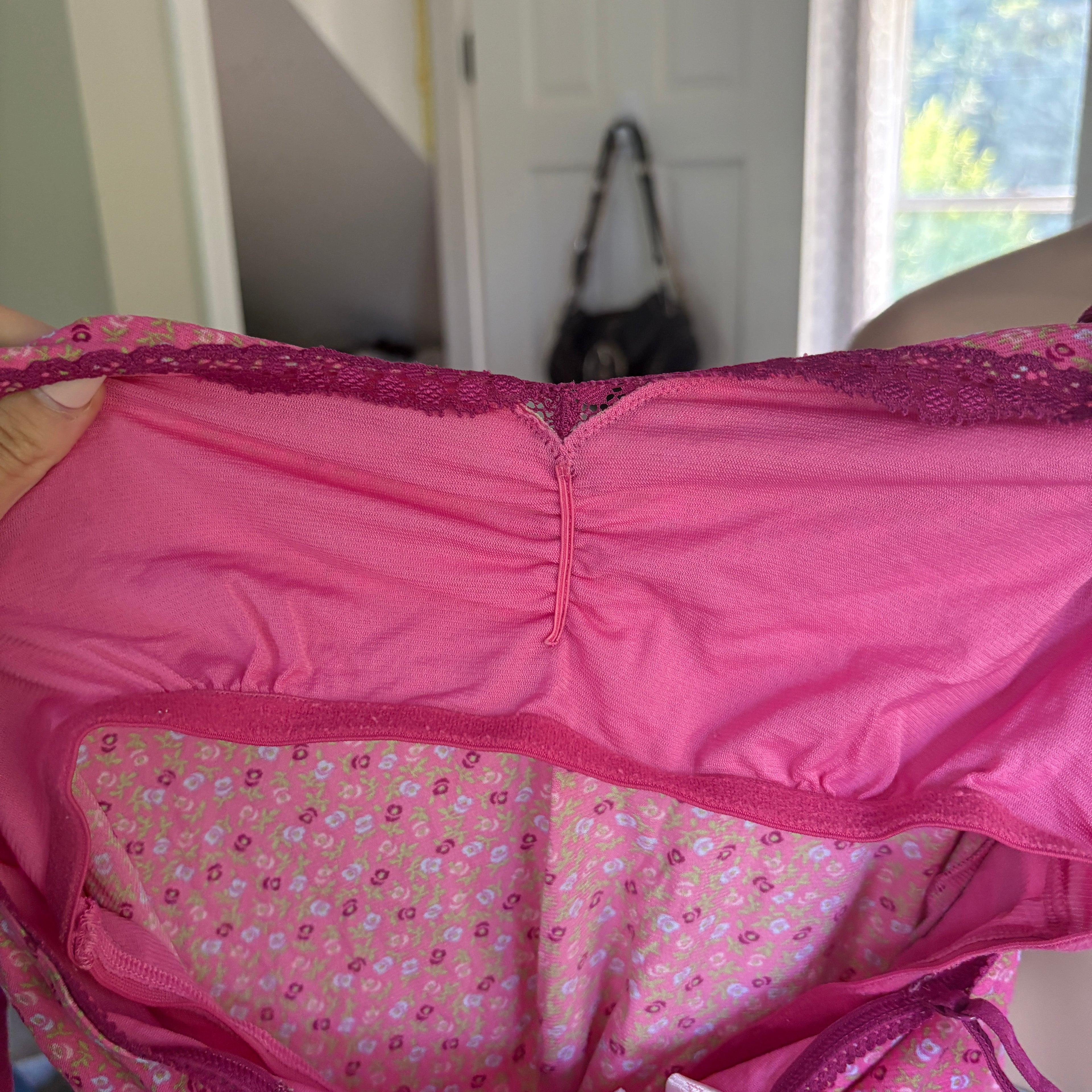 00s Victoria's Secret pink floral slip cami (size M)