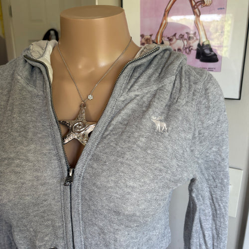 00s Abercrombie & Fitch gray zip hoodie (size S)