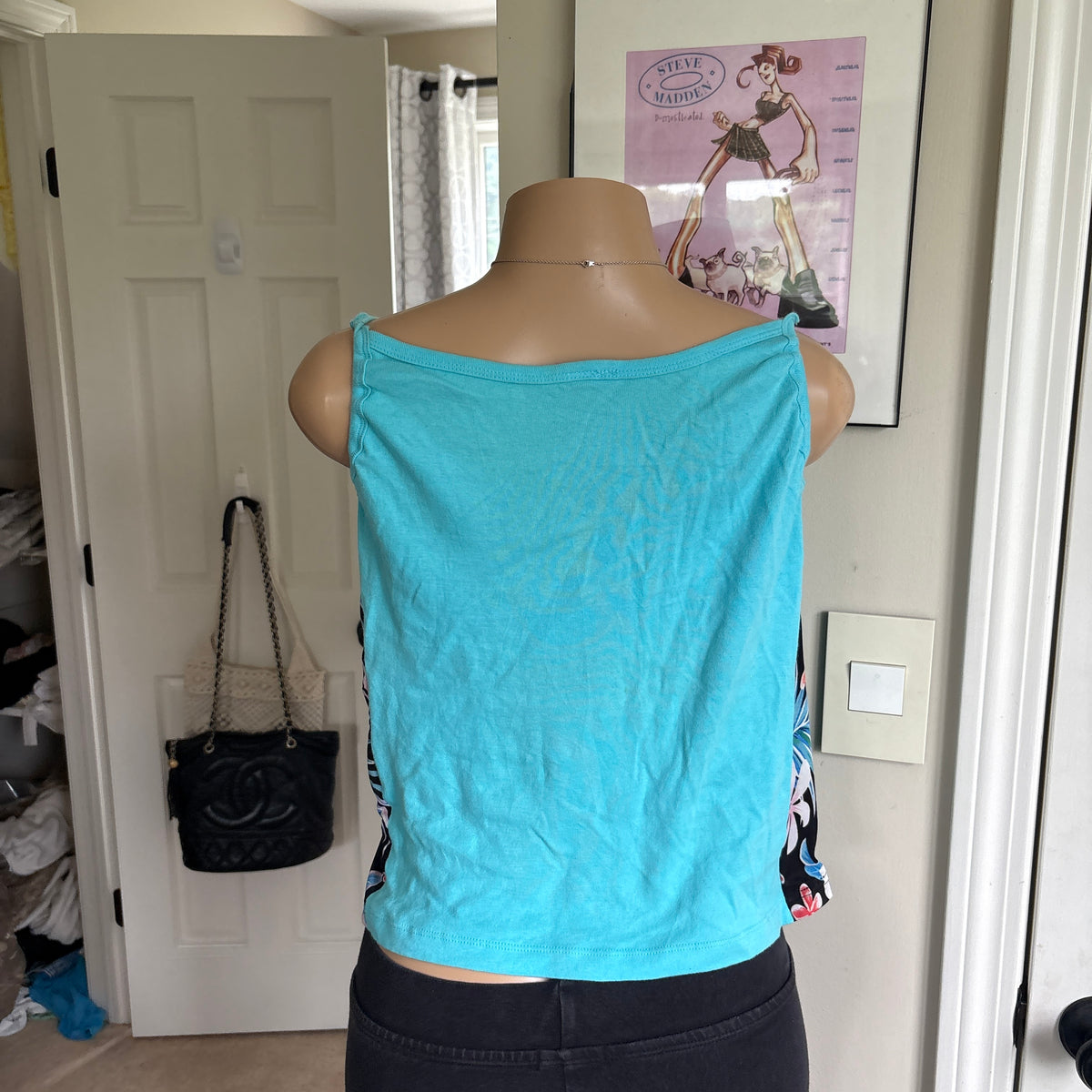 00s avant garde blue rhinestone cami (size L)