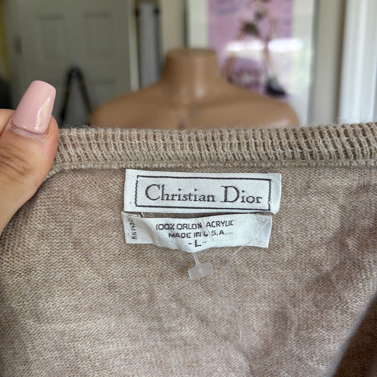 00s Christian Dior oatmeal sweater vest (size L)