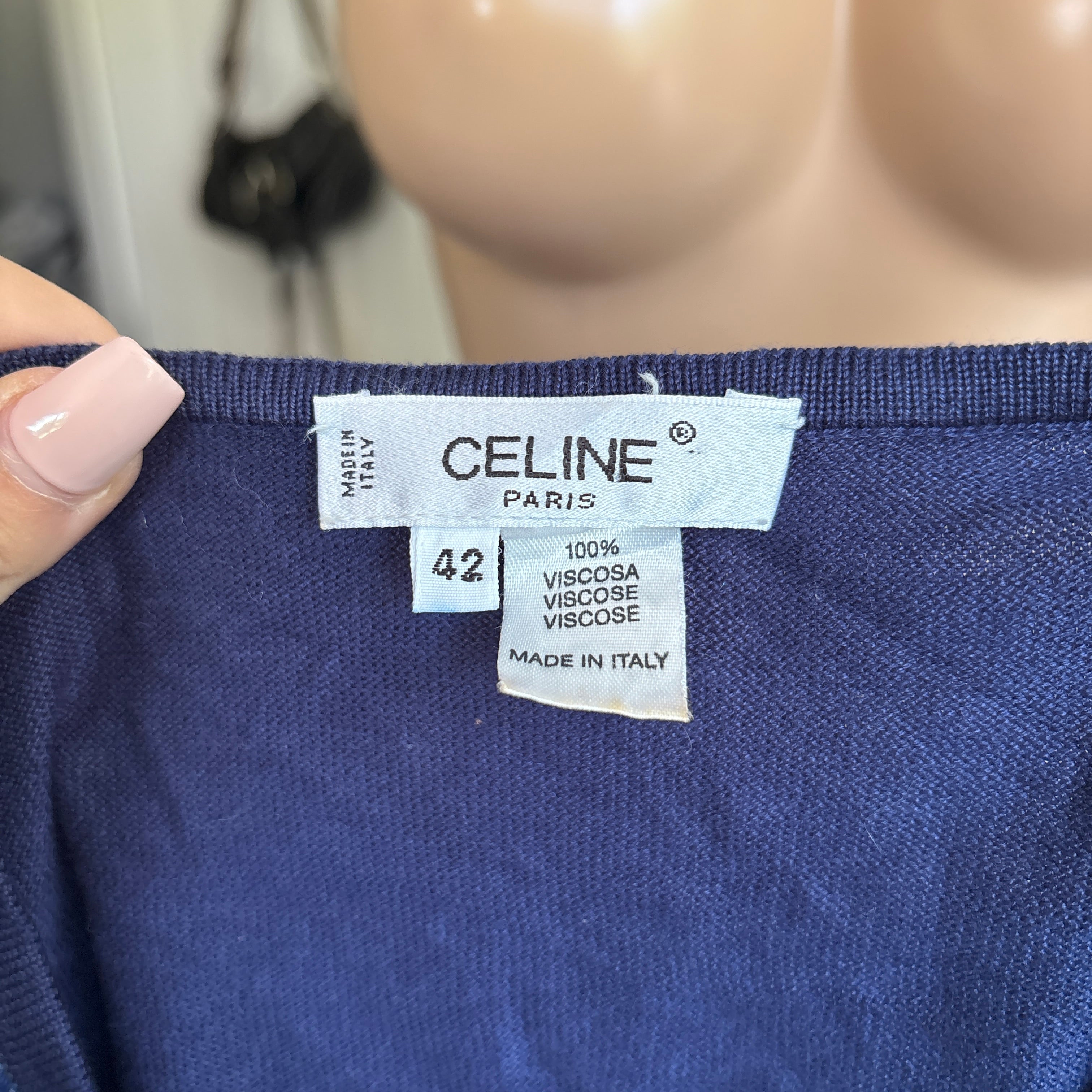 00s Celine Paris navy nautical top (size M)