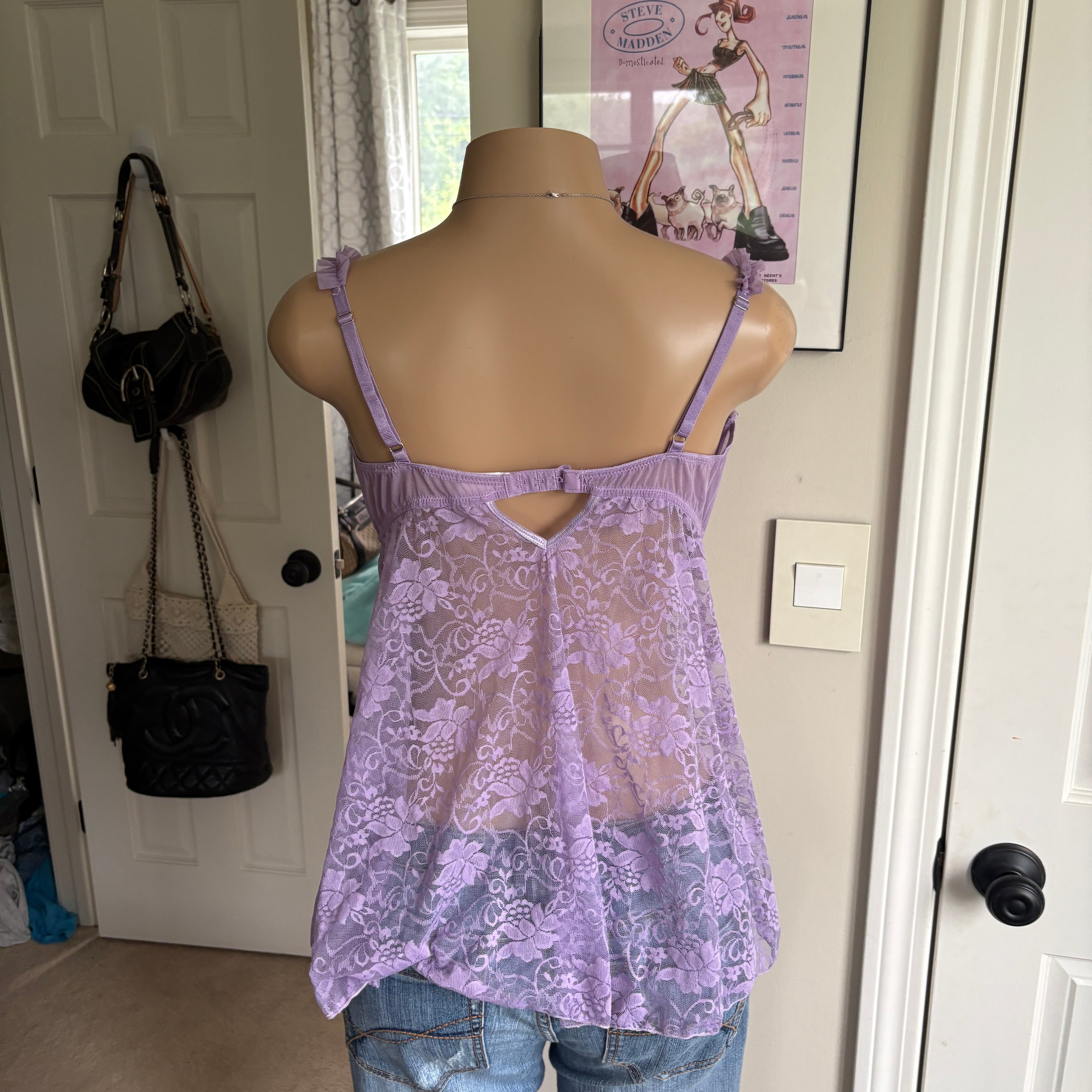 00s Frederick's of Hollywood purple lingerie top (size XL)