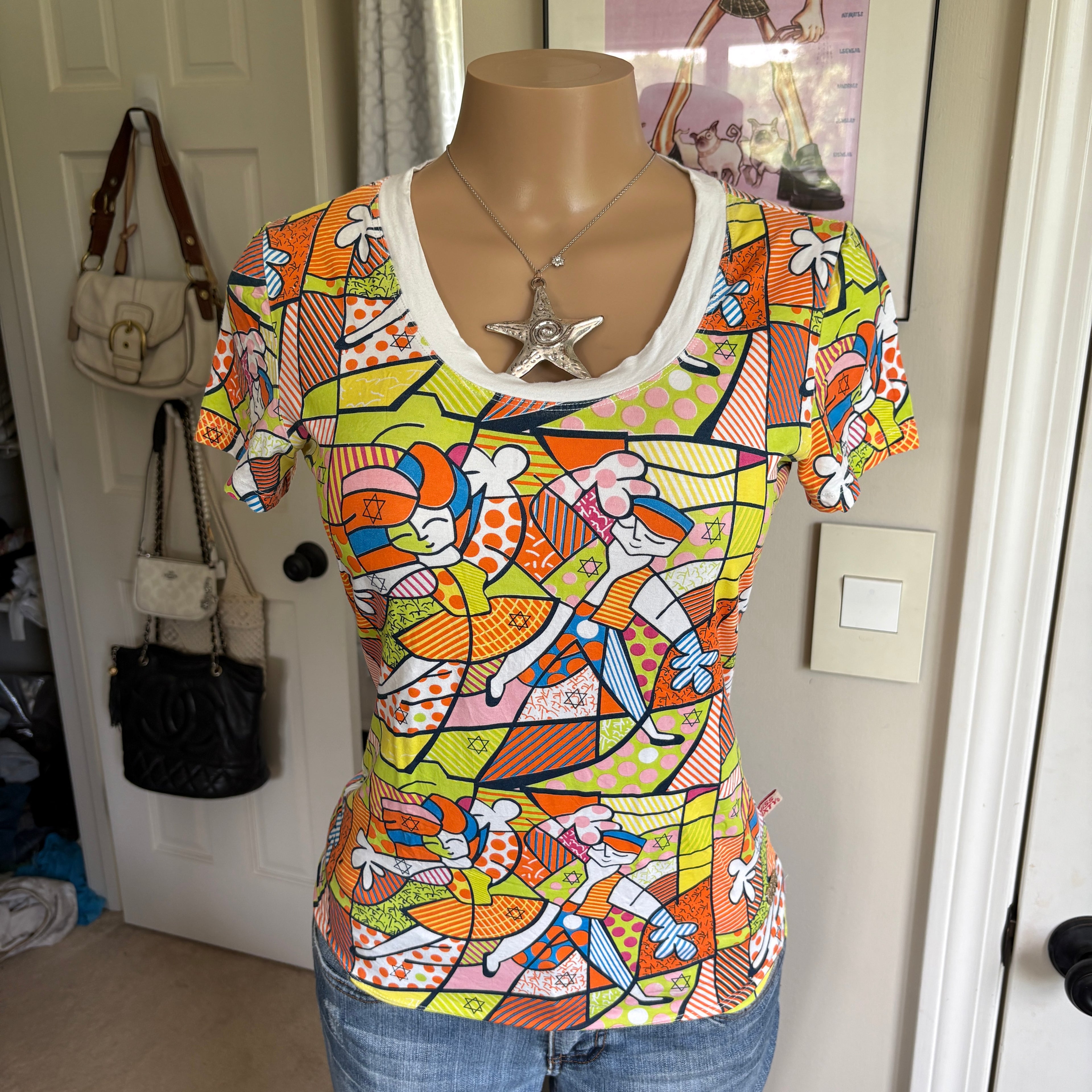 00s Miss Sixty colorful abstract top (size M)