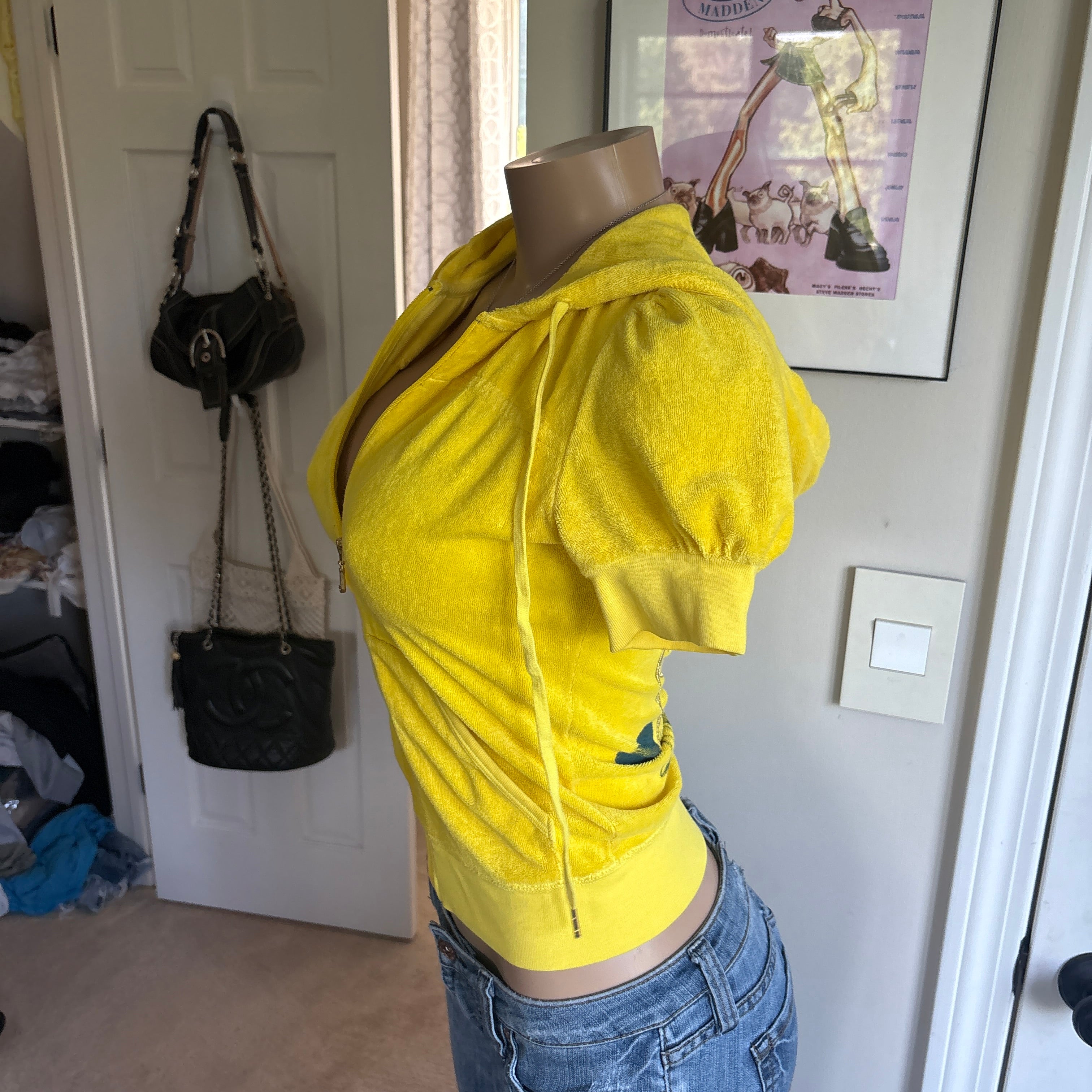 00s vintage Juicy Couture yellow track zip hoodie (size S)