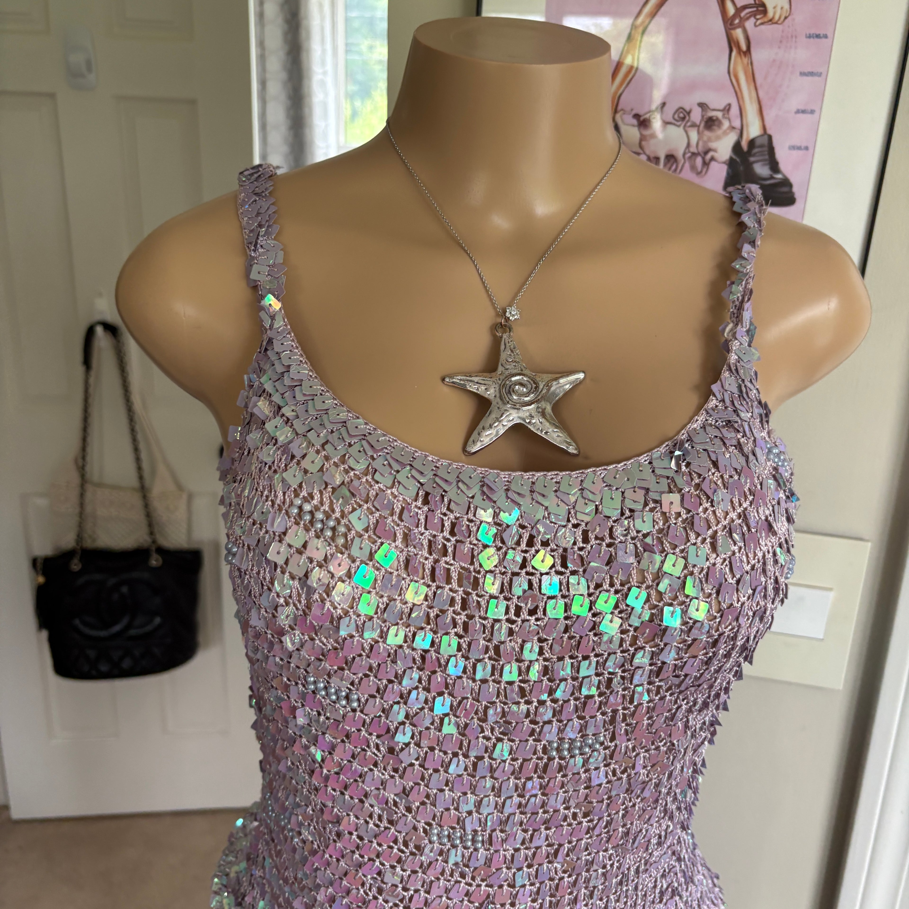 00s purple sequin tank top (size M)