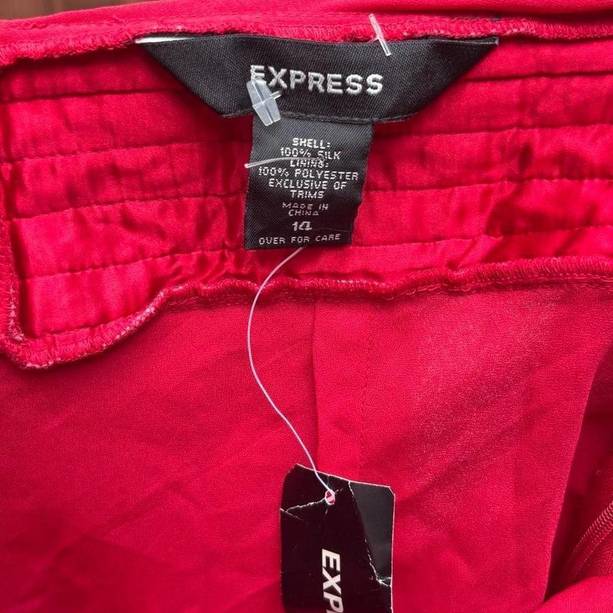 Y2K 2000s Express silk Red Halter Plunge babydoll dress