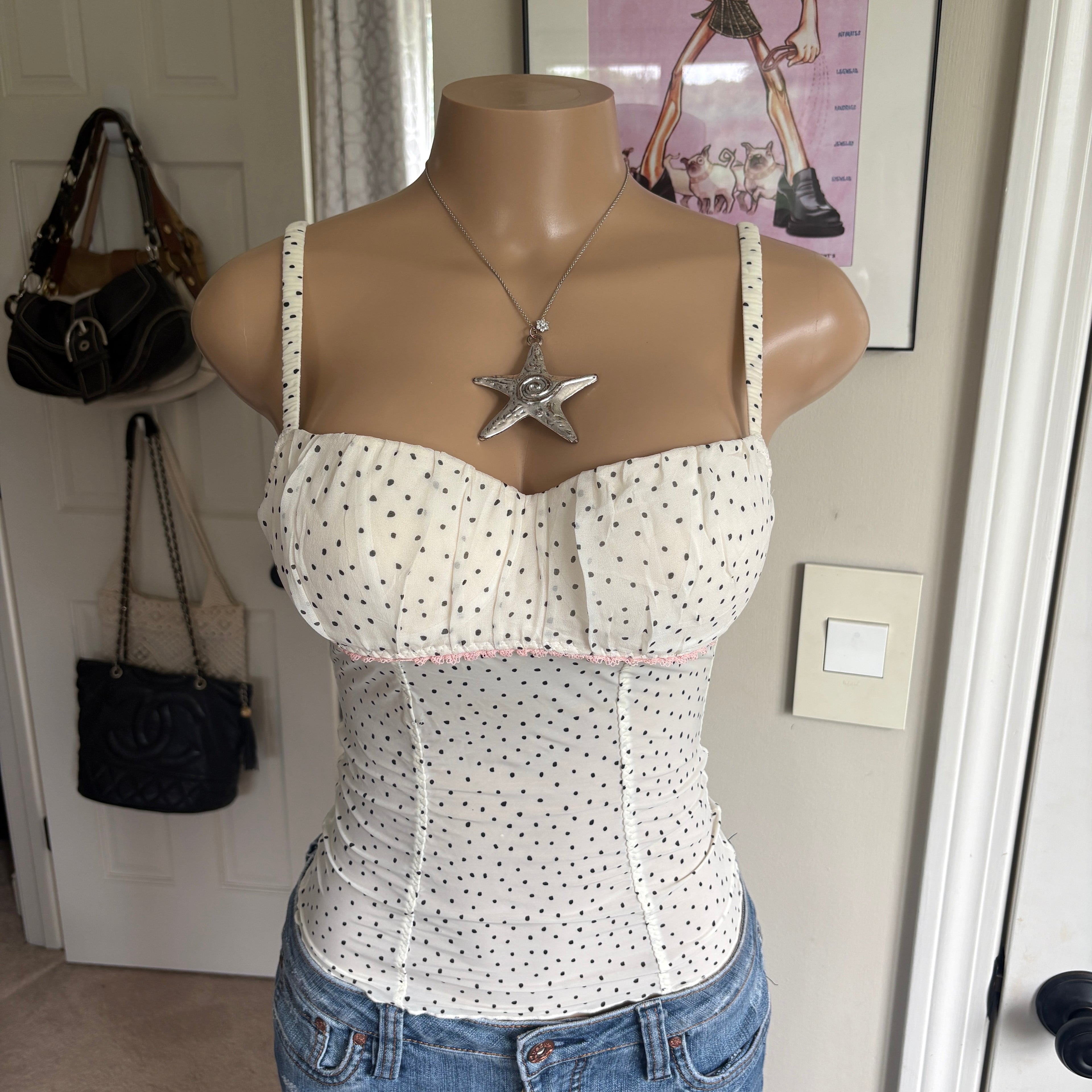 00s Intimissimi vintage polka dot corset top (size S)
