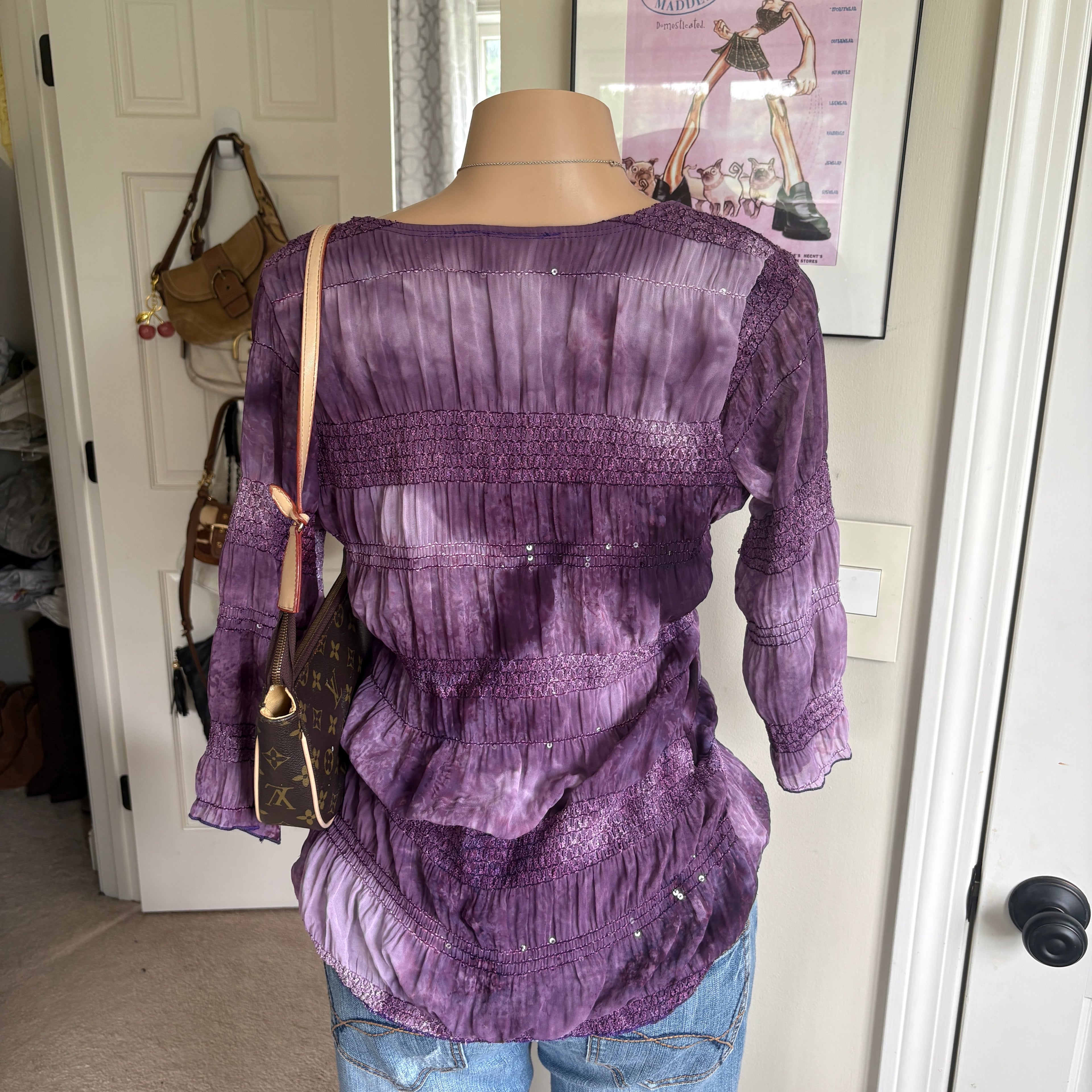 00s purple fairy v neck long sleeve (size 2X)