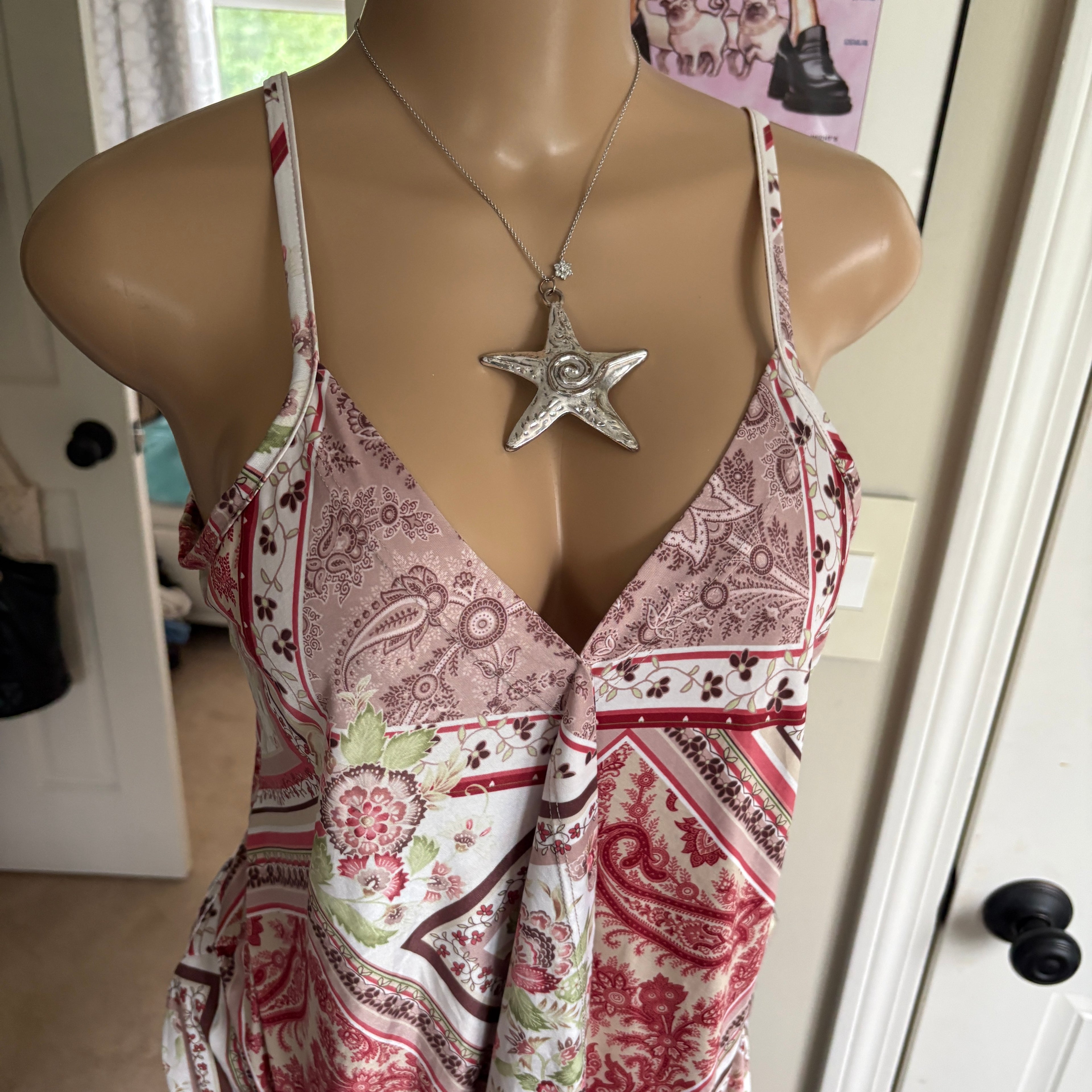 00s floral paisley boho cami (size XL)