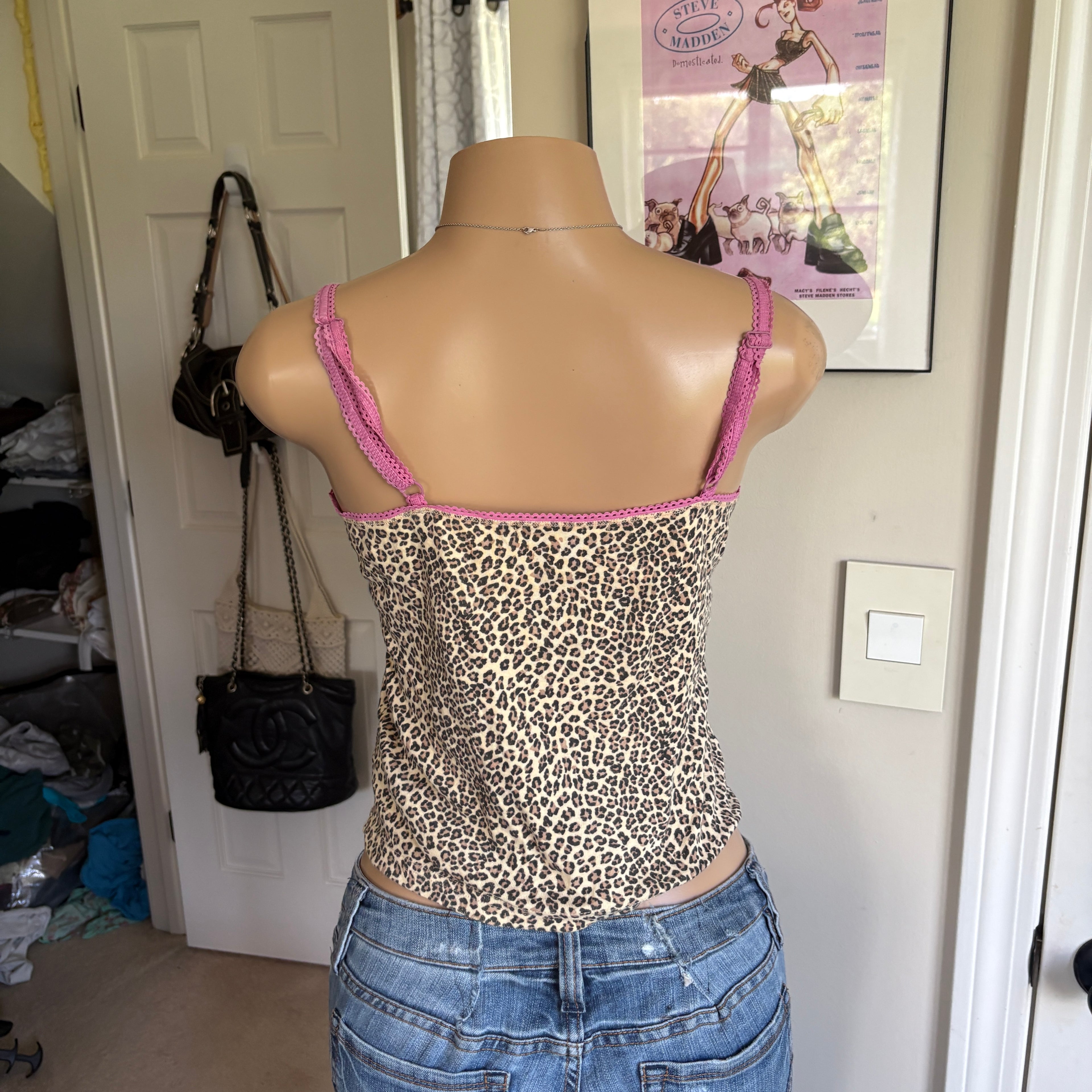 00s leopard & pink cami (size M)