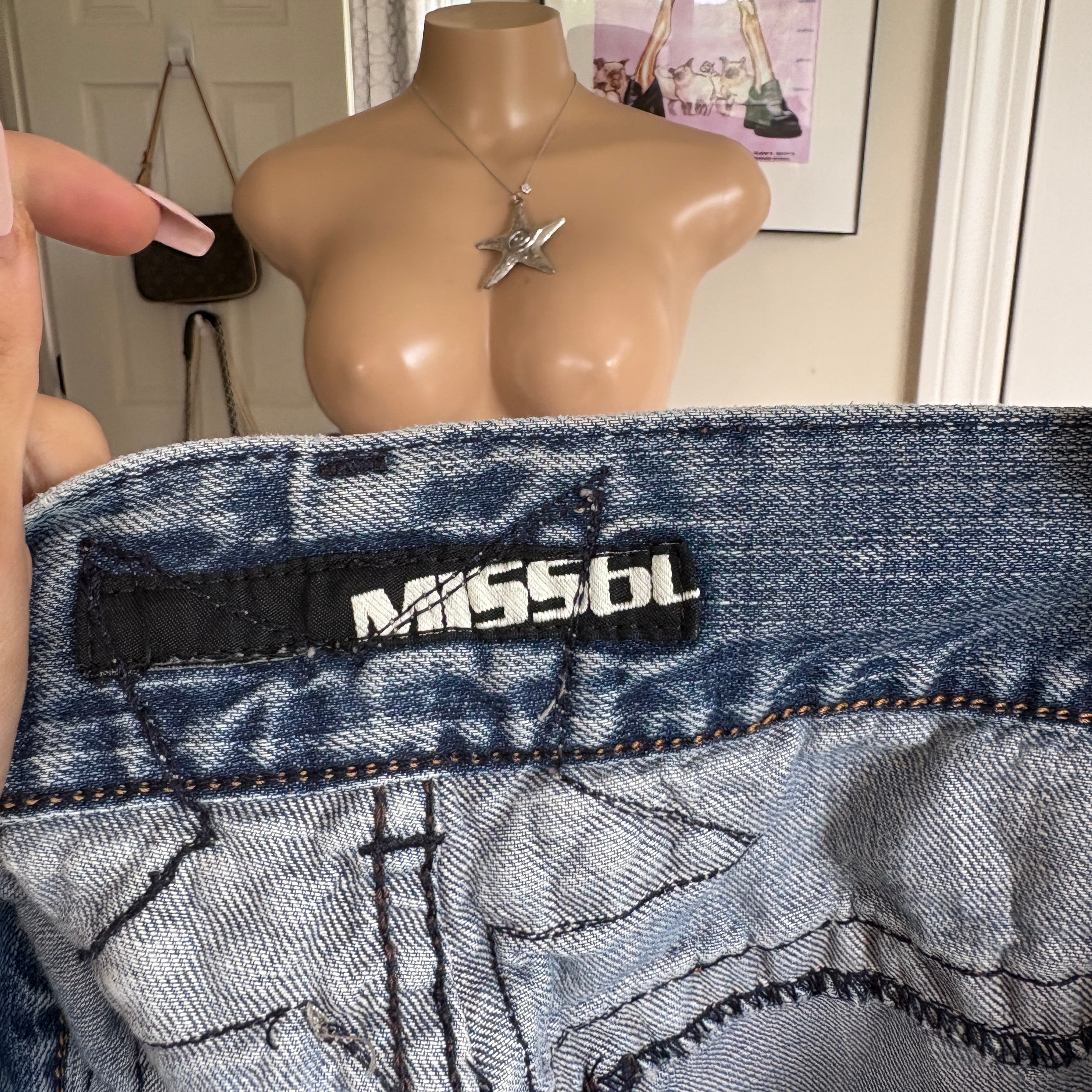 00s Miss Sixty star denim shorts (size S)