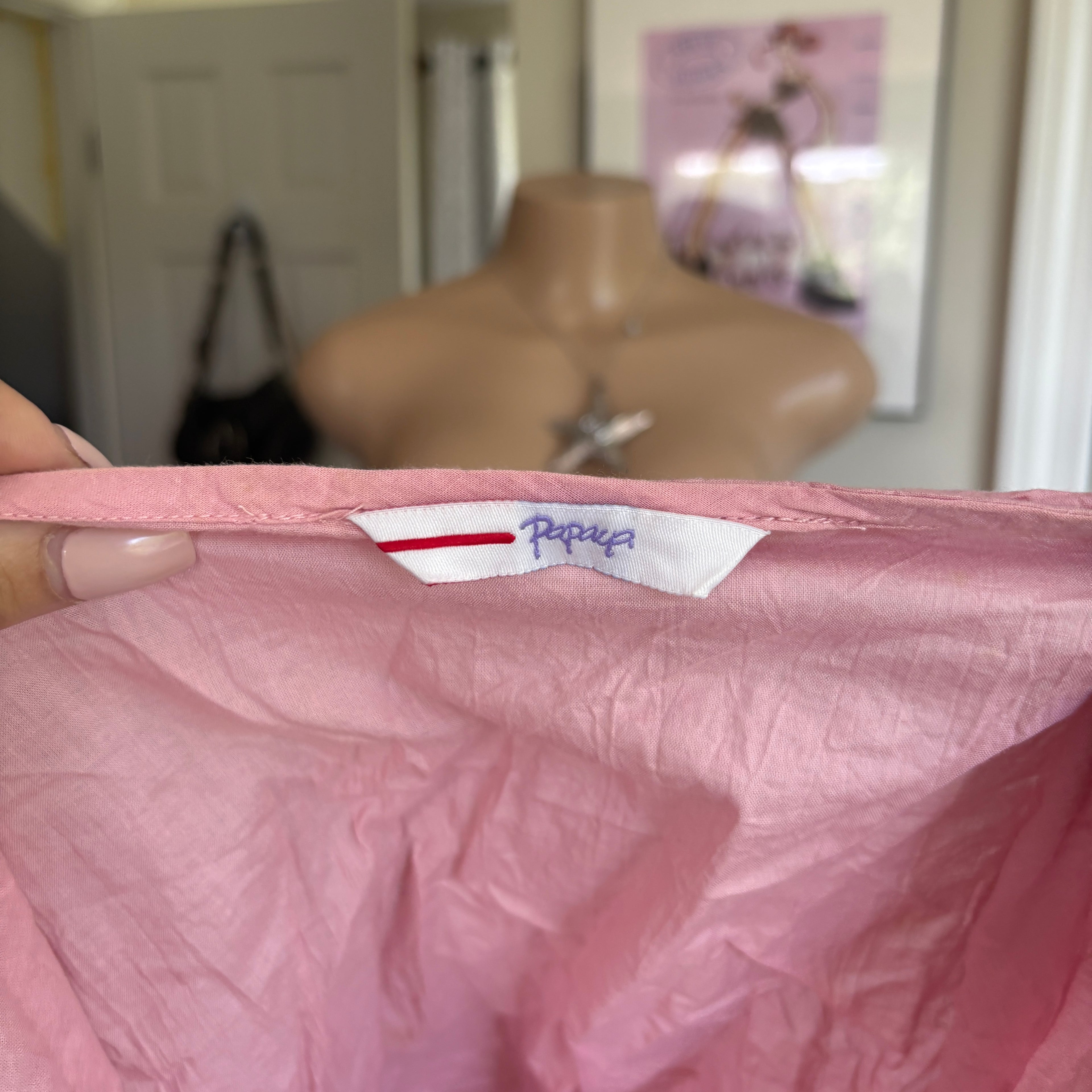 00s pink tie back cami (size S)